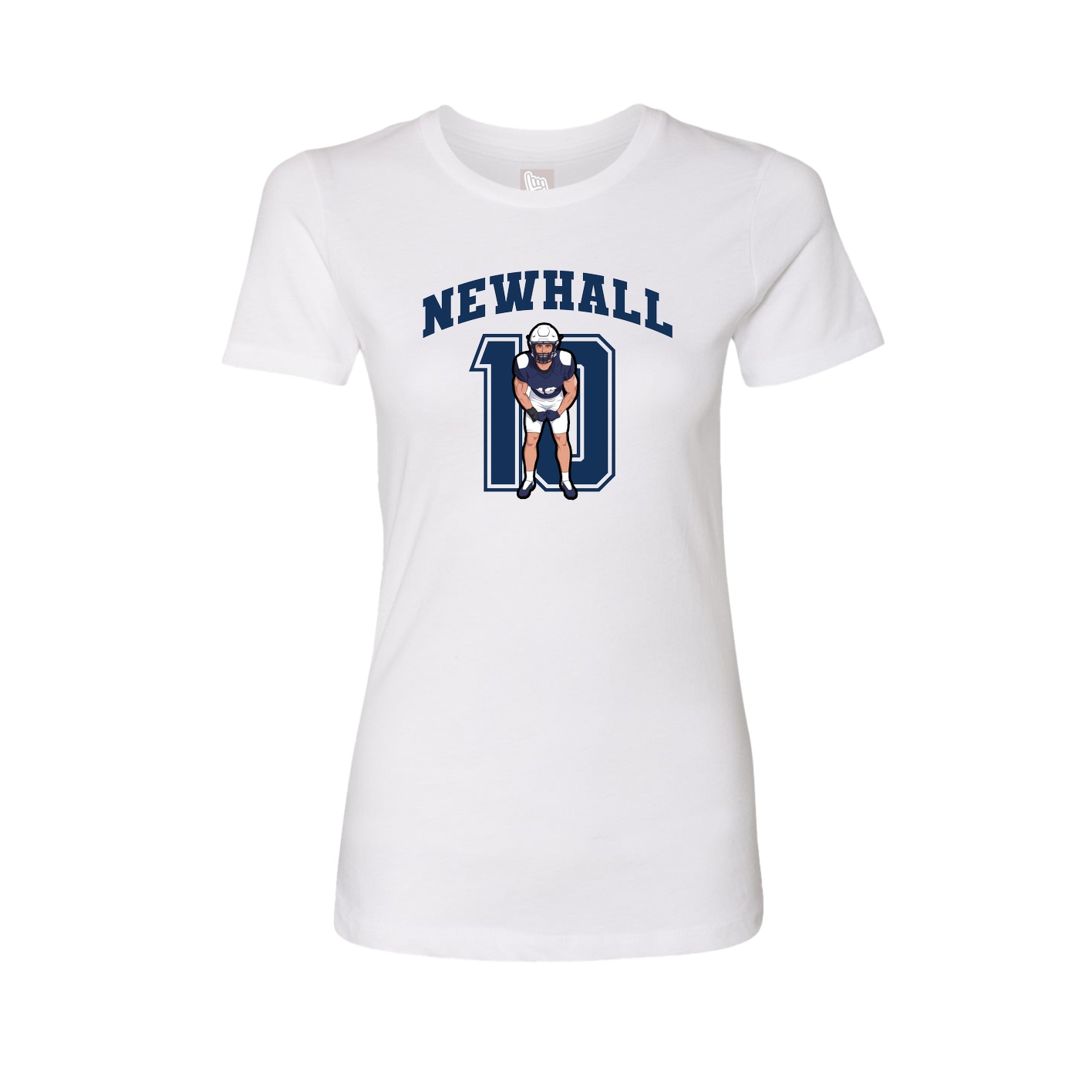 Fitted Women's Tee — Number in White