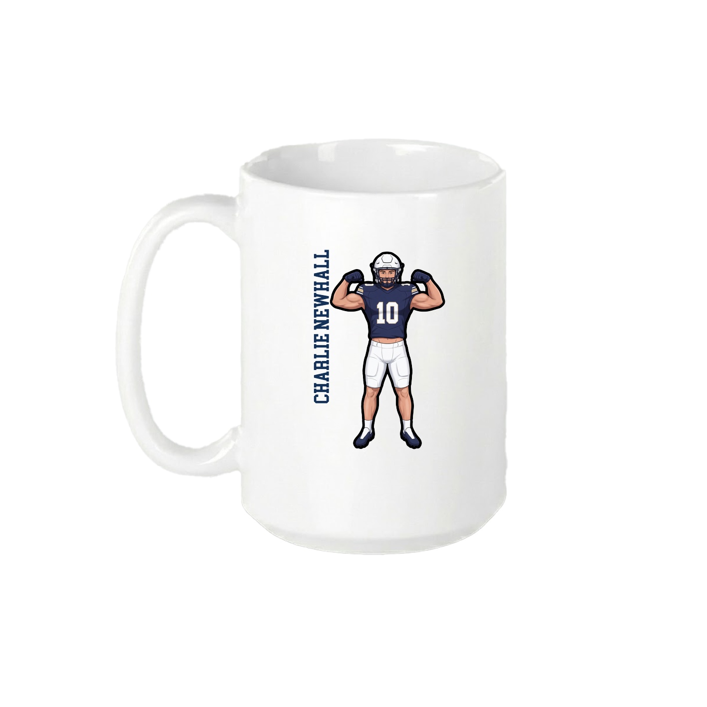 15oz Coffee Mug — Name Vertical in White