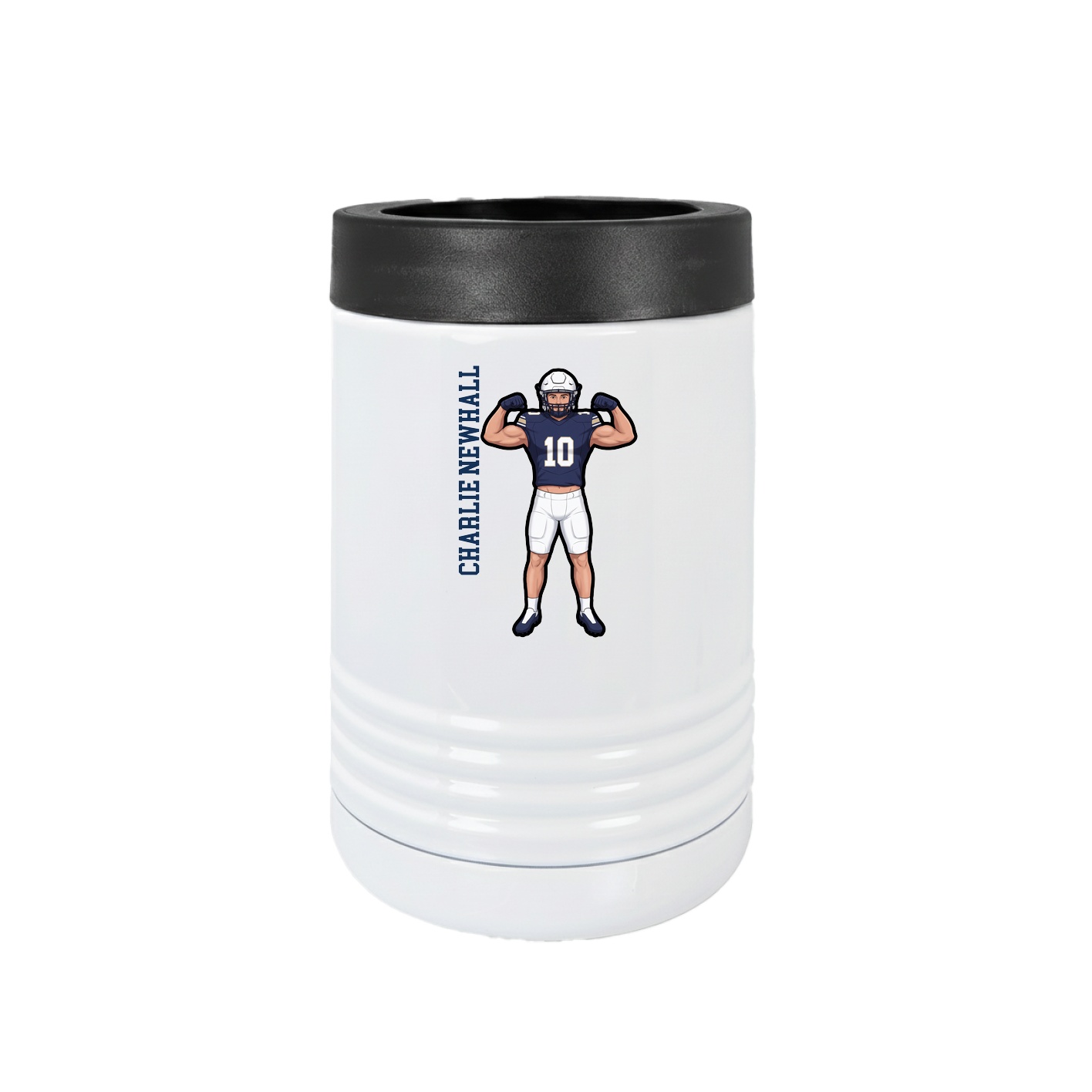 Beverage Holder — Name Vertical in White