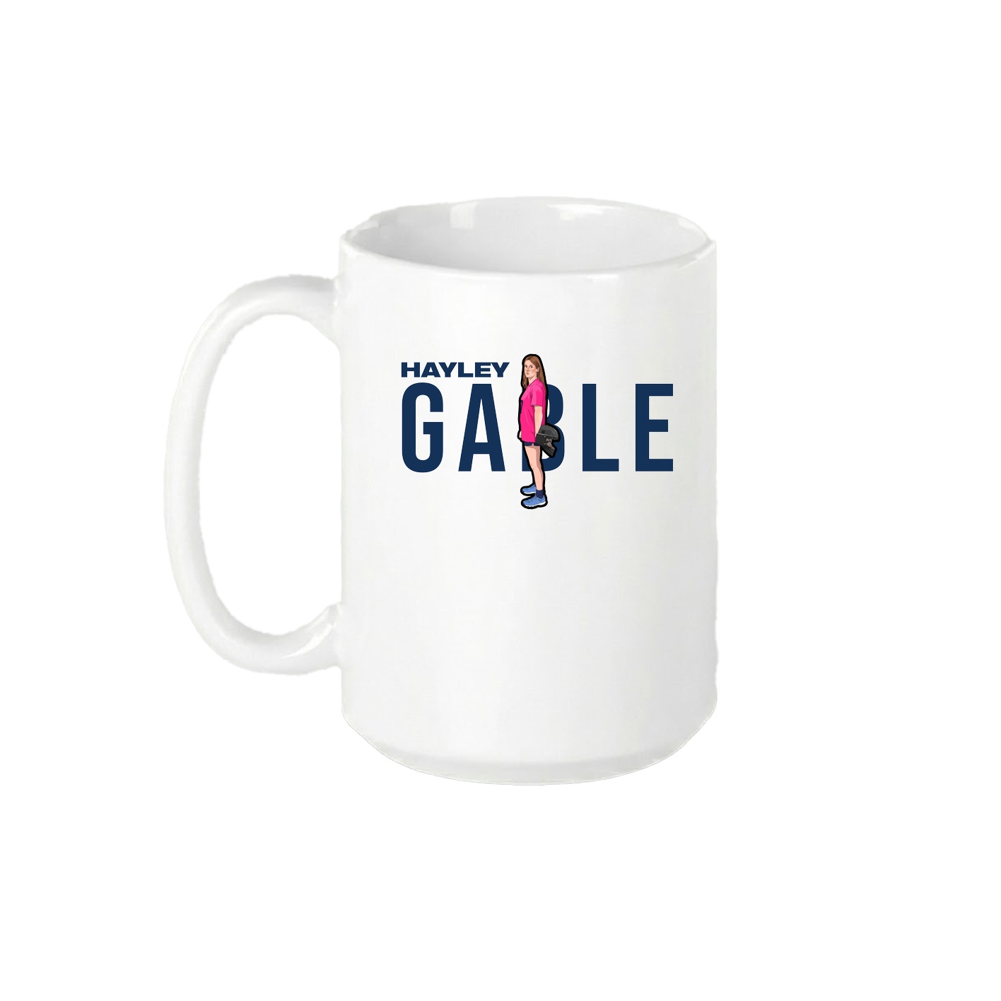 15oz Coffee Mug — Player Name in White