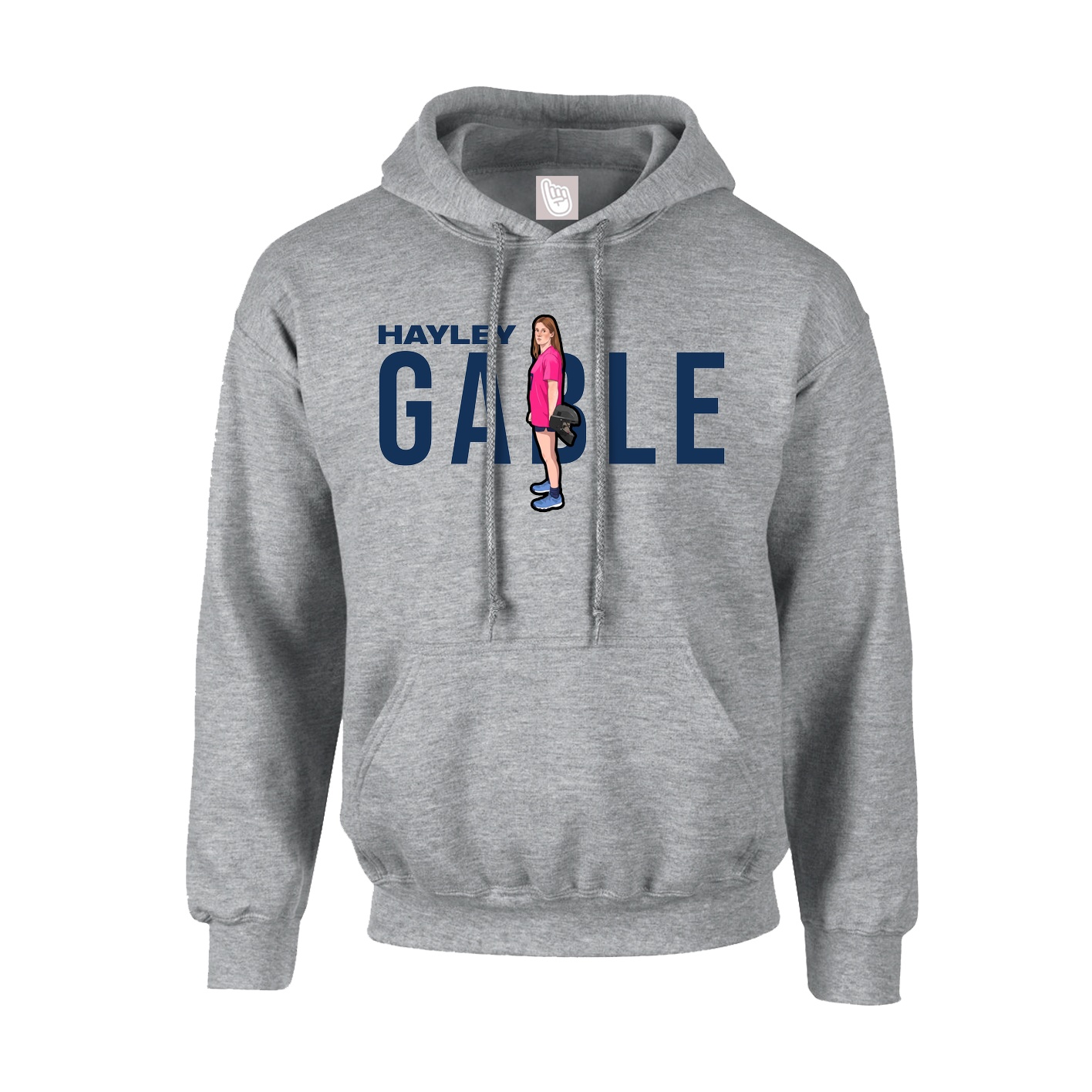 Youth Hoodie — Player Name in Grey