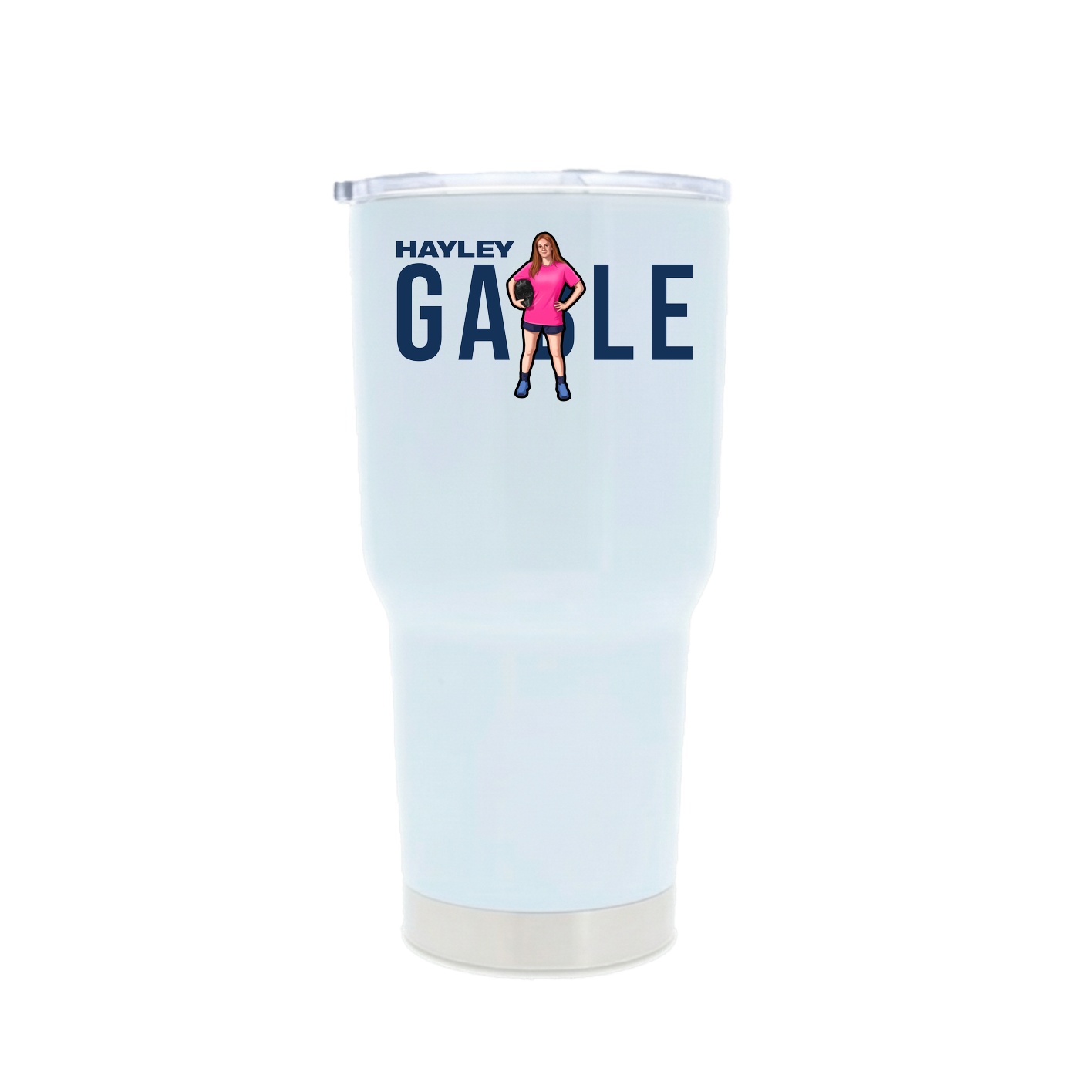 30oz Stainless Steel Tumbler — Player Name in White