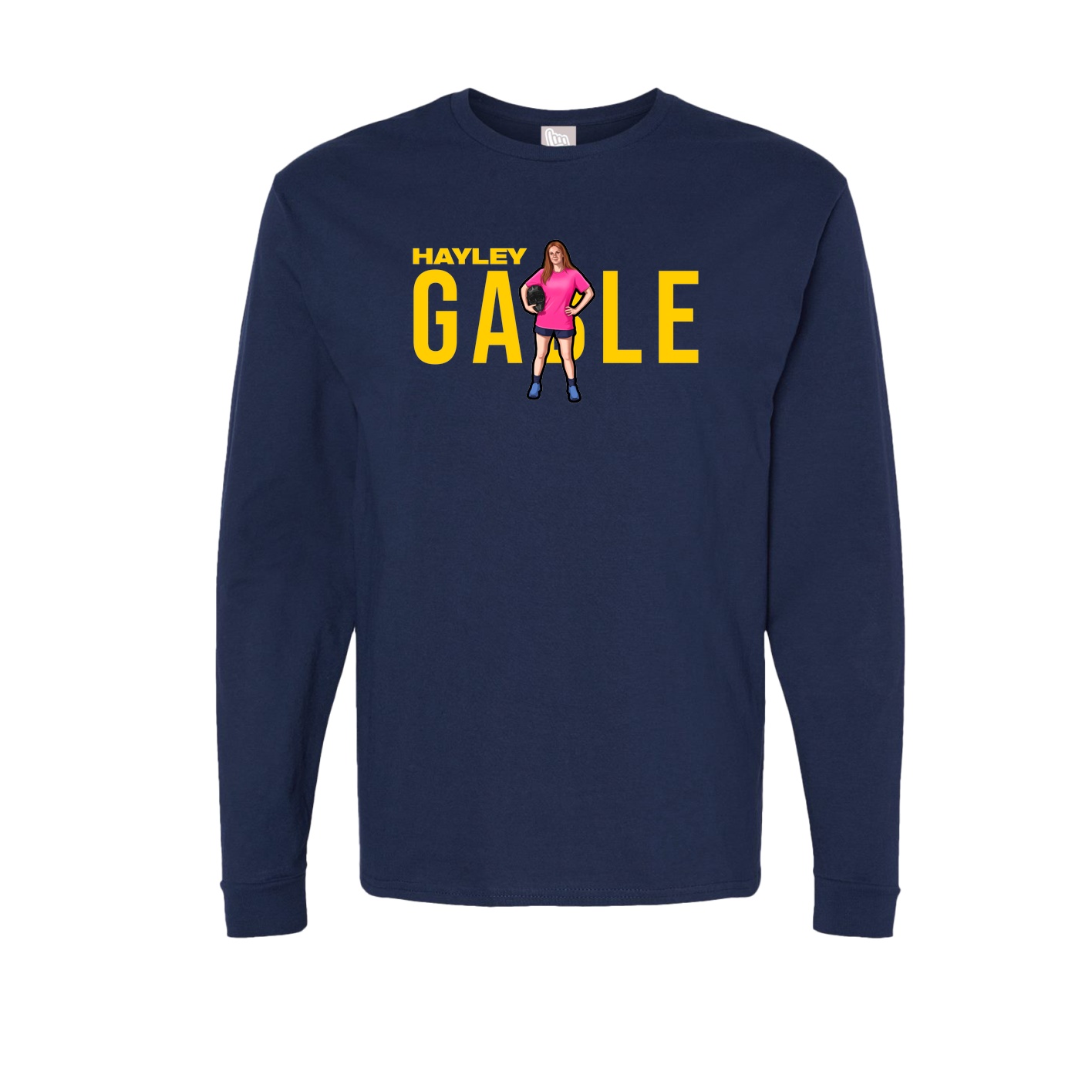 Long Sleeve Tee — Player Name in Navy