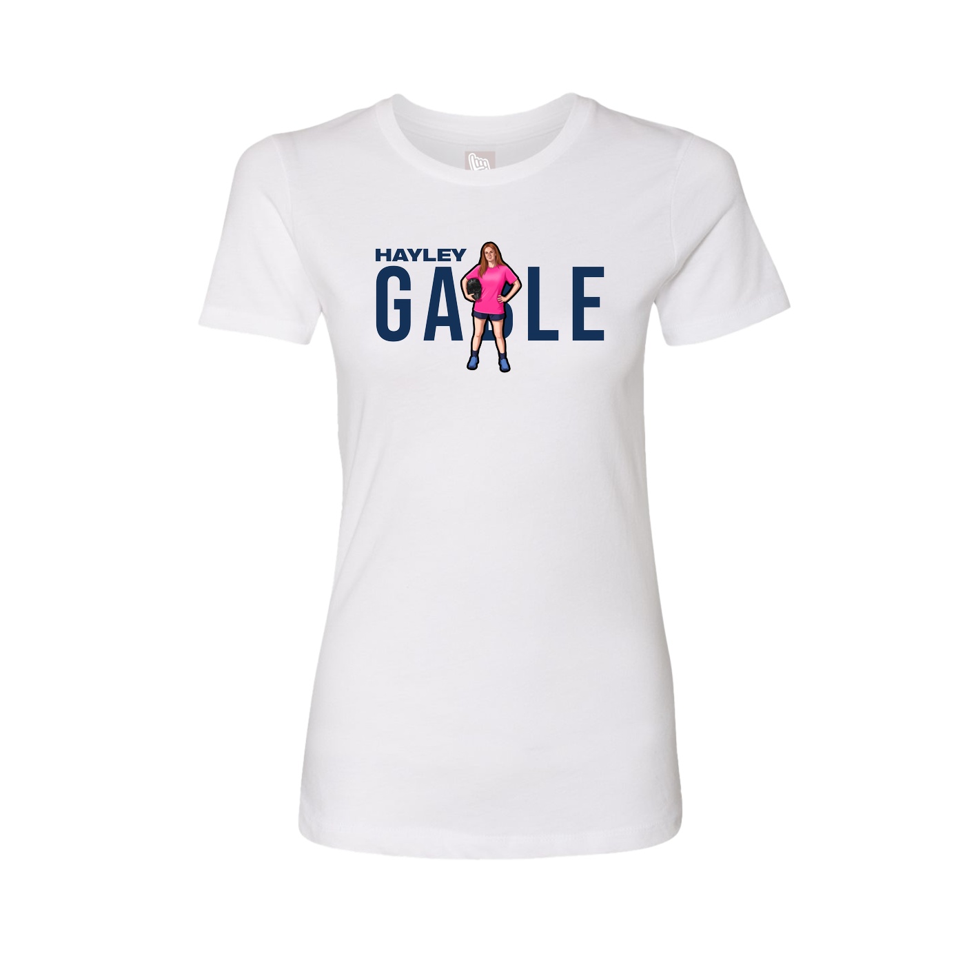 Fitted Women's Tee — Player Name in White