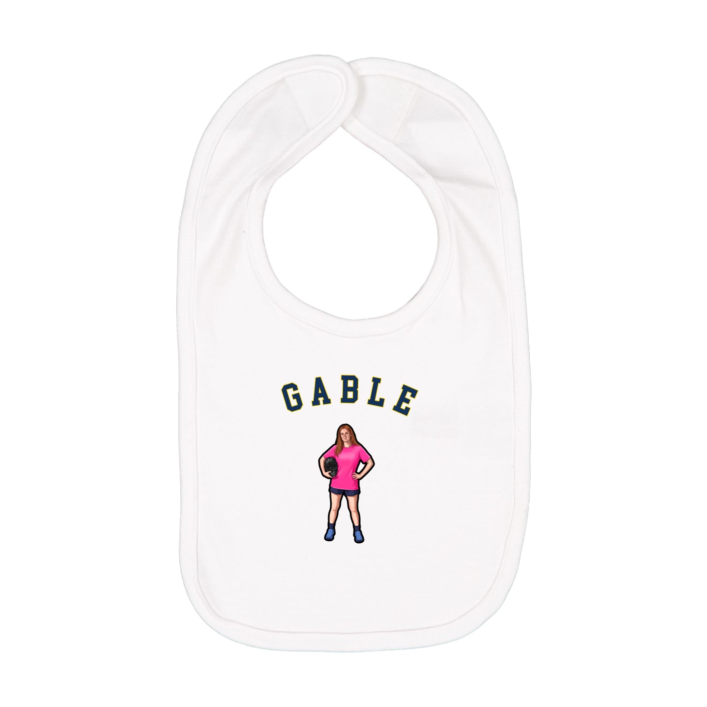 Infant Bib — Shirsey Arch in White