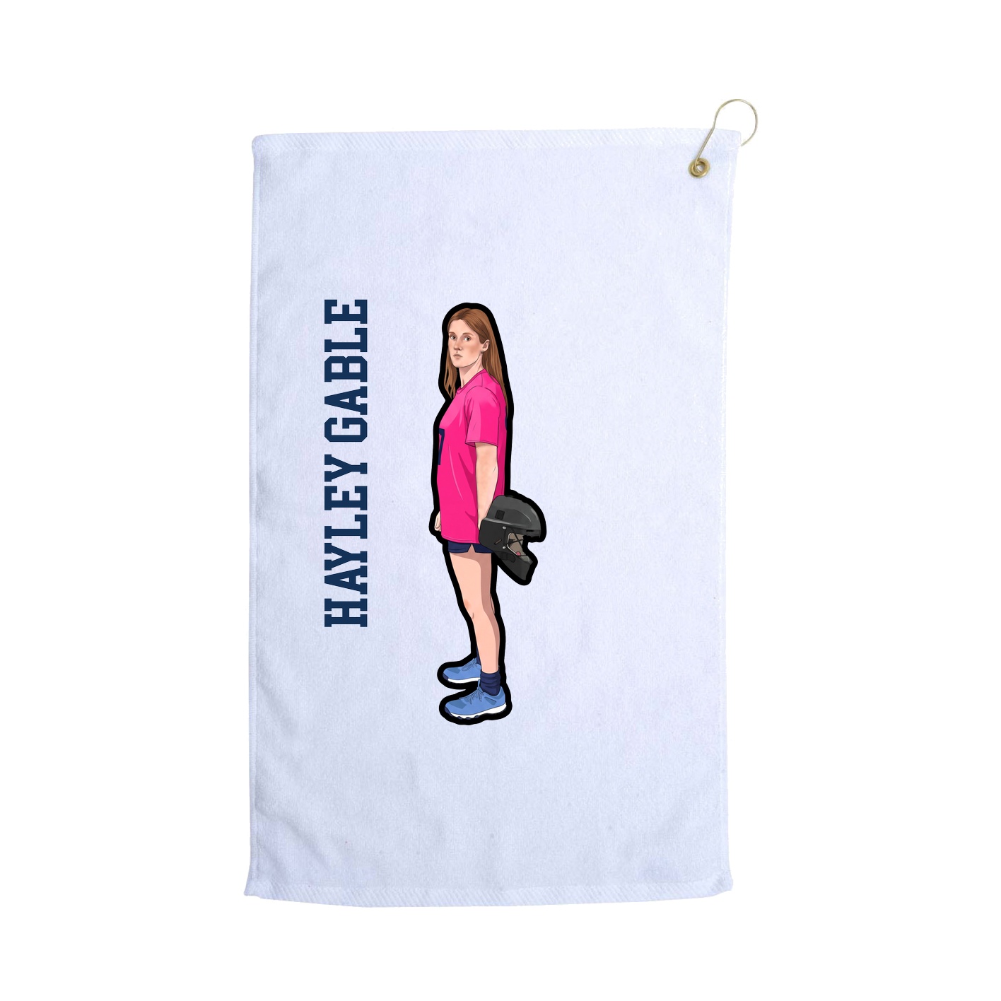 Golf Towel — Name Vertical in White