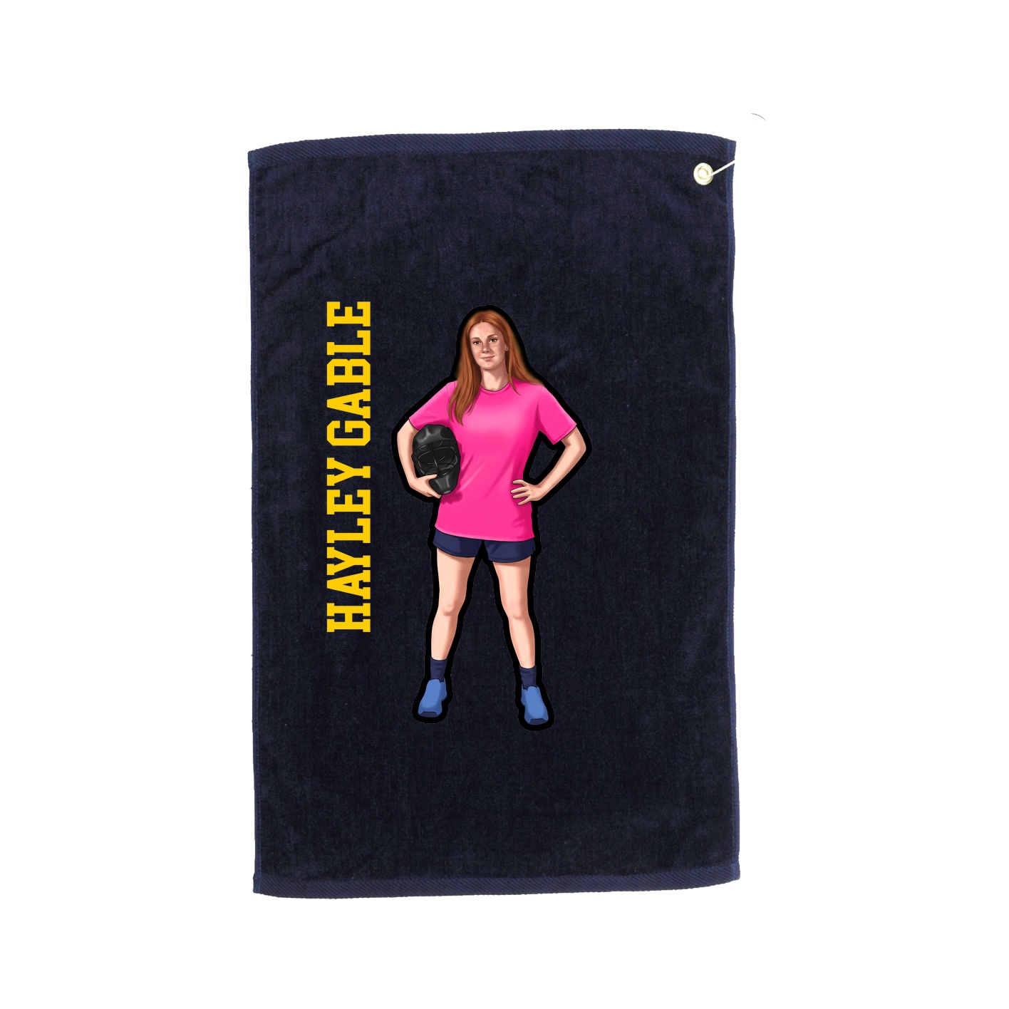 Golf Towel — Name Vertical in Navy
