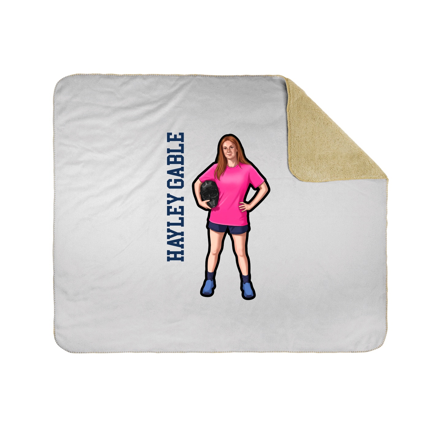 Throw Blanket — Name Vertical in White