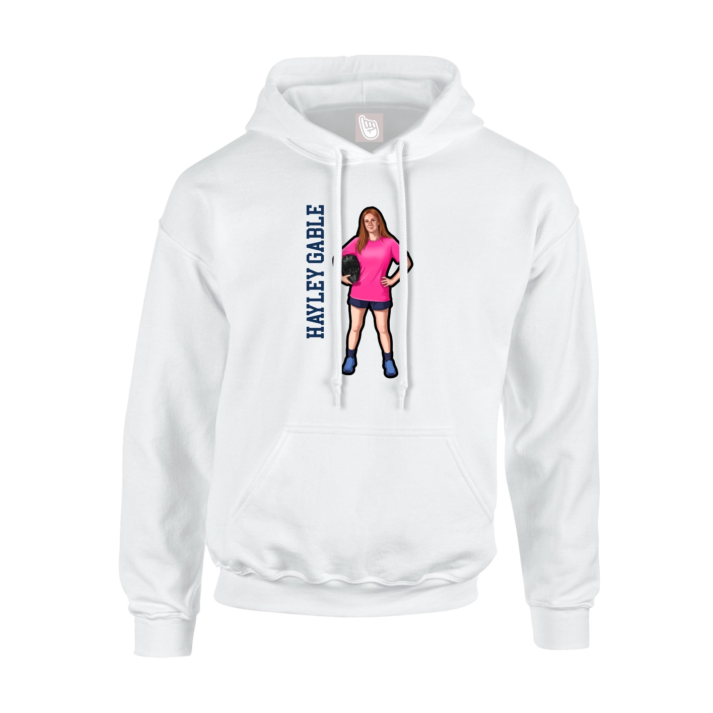 Hoodie — Name Vertical in White