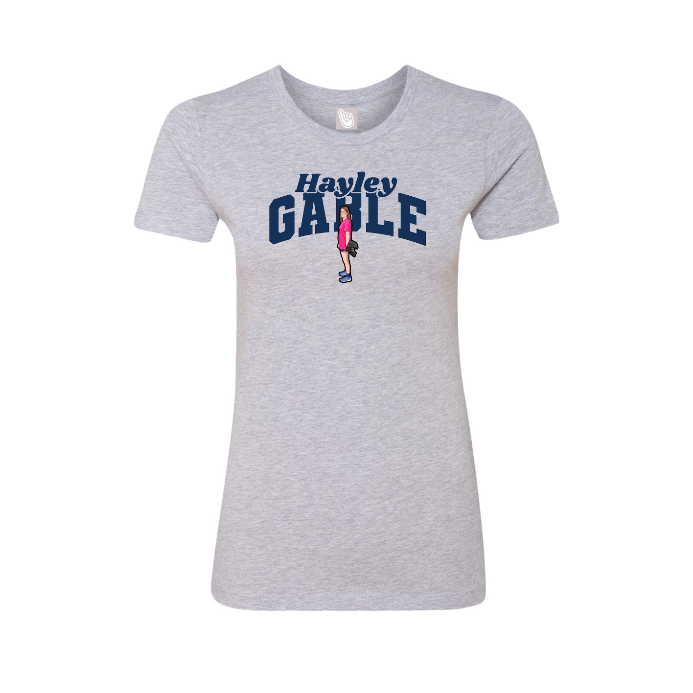 Fitted Women's Tee — Signature Arch in Grey