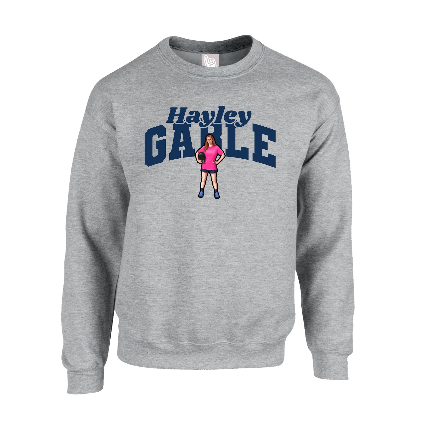 Fleece Crew — Signature Arch in Grey