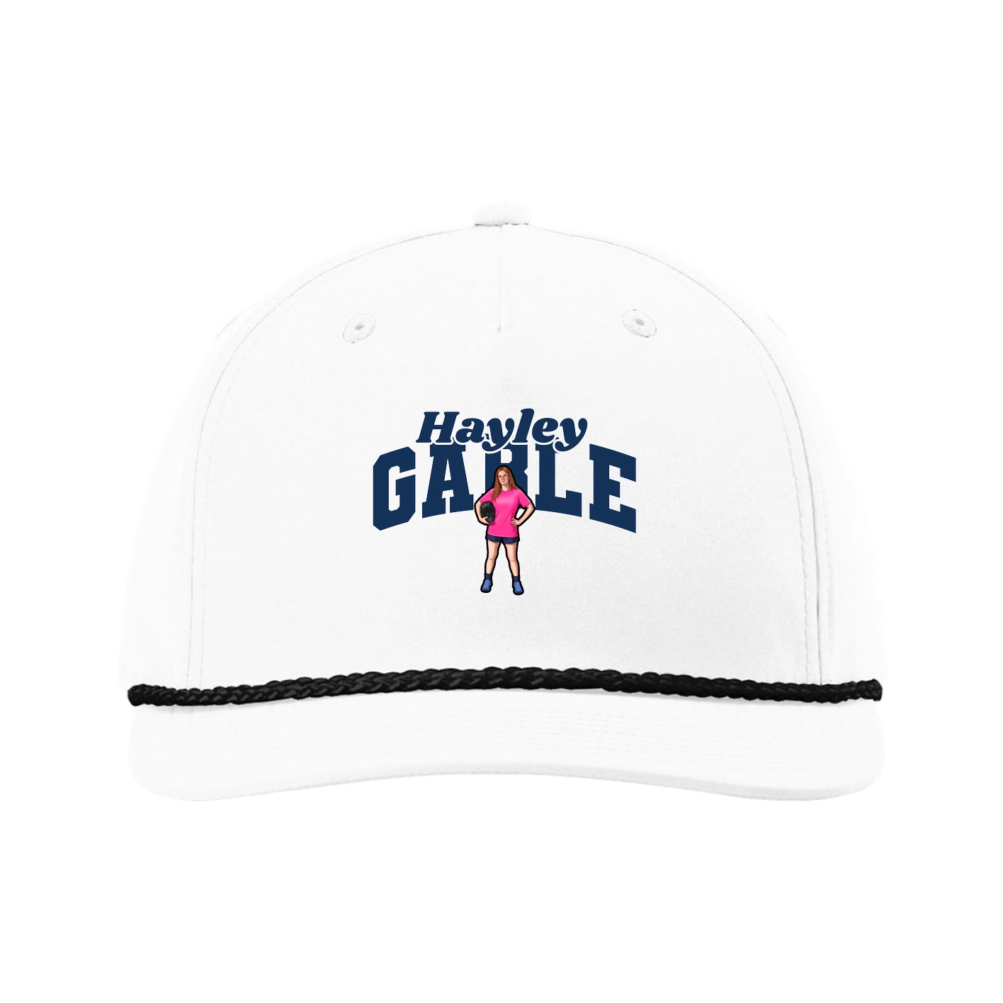Five-Panel Classic Rope Cap — Signature Arch in White