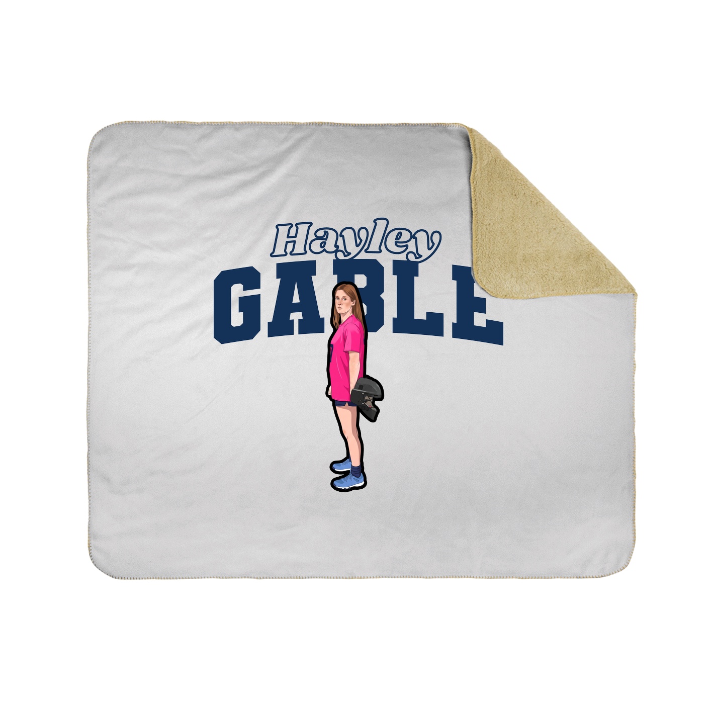 Throw Blanket — Name Arch in White