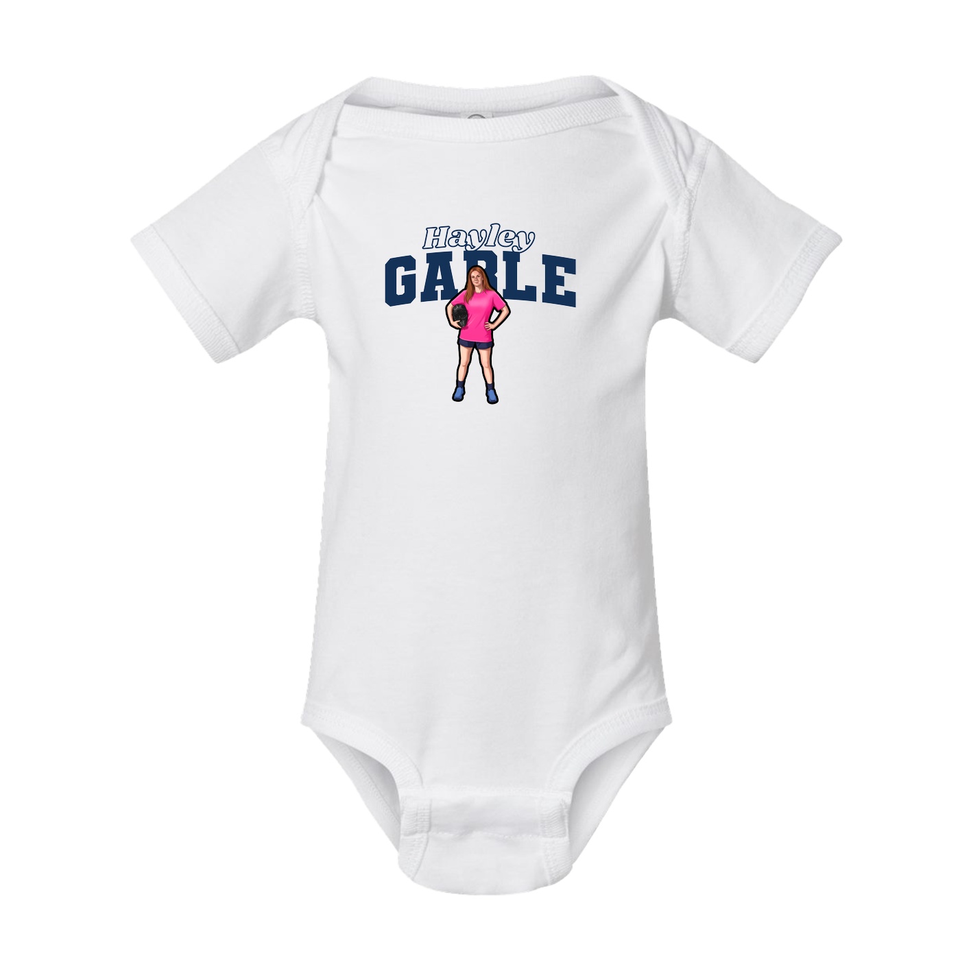 Baby Onesie — Name Arch in White