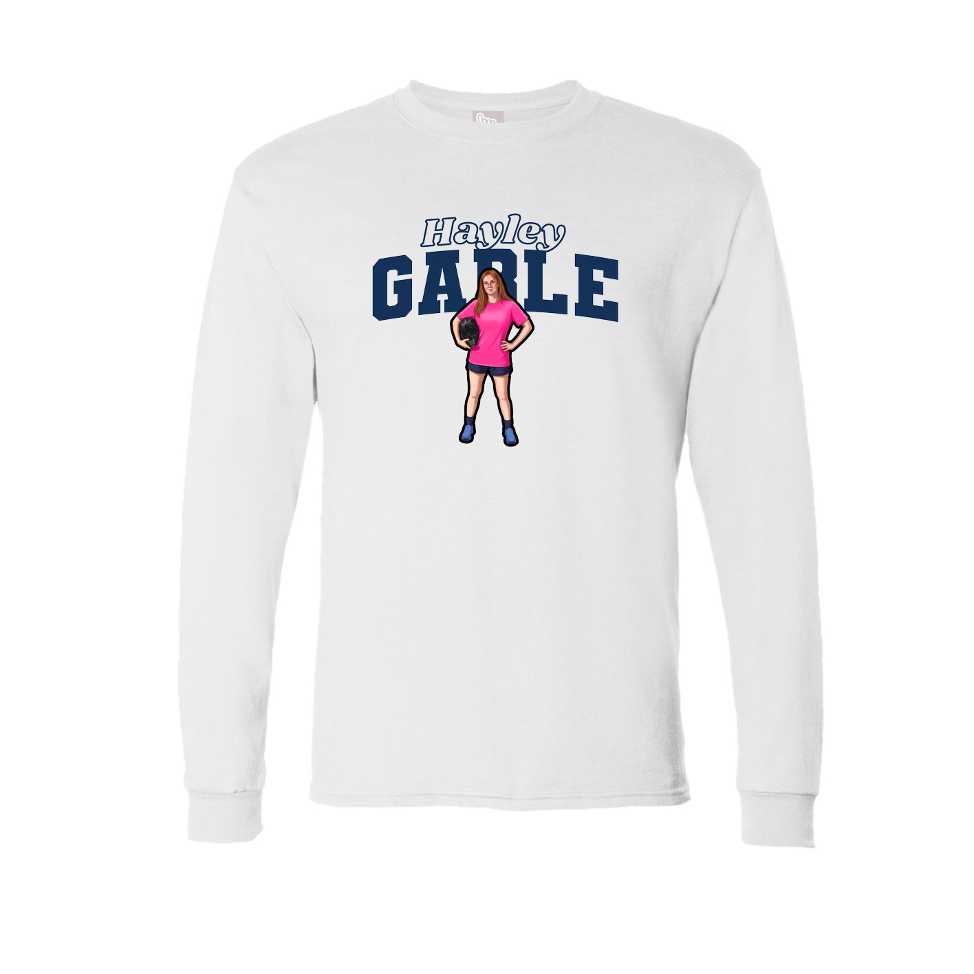 Long Sleeve Tee — Name Arch in White