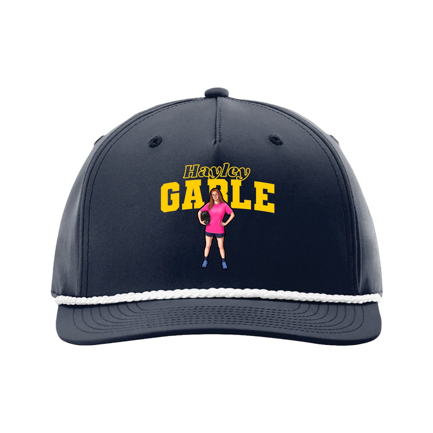Five-Panel Classic Rope Cap — Name Arch in Navy