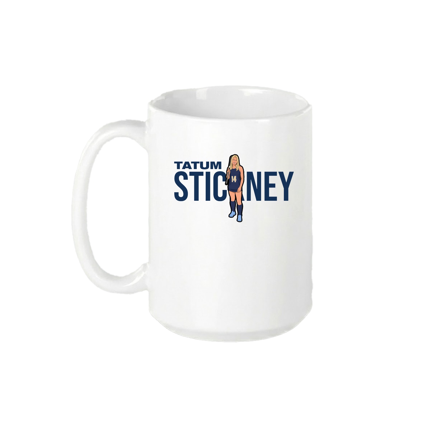 15oz Coffee Mug — Player Name in White