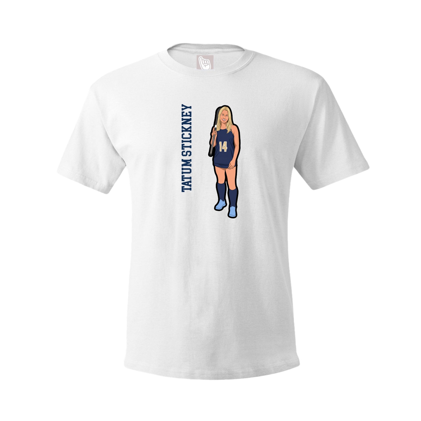 Tee — Name Vertical in White