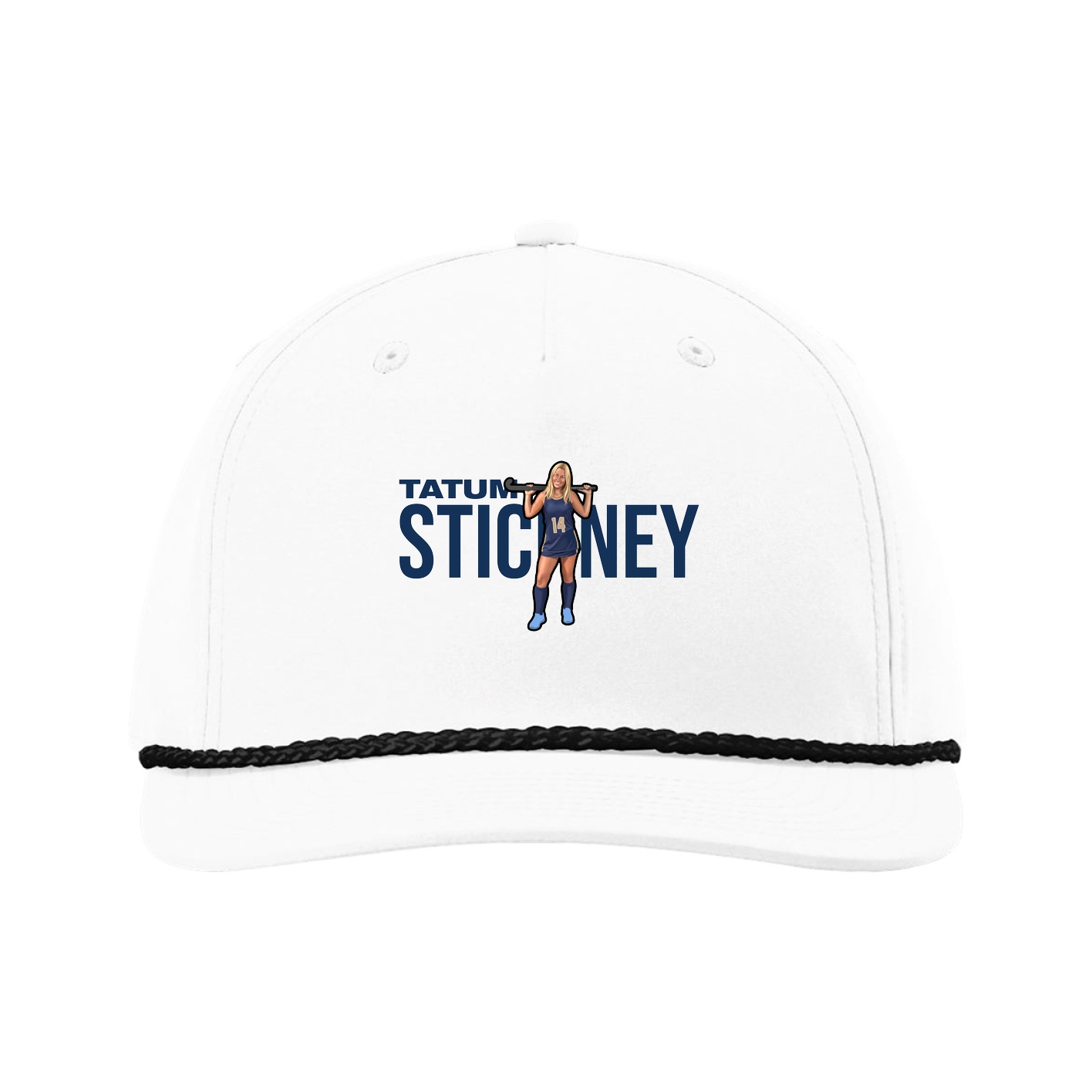 Five-Panel Classic Rope Cap — Player Name in White