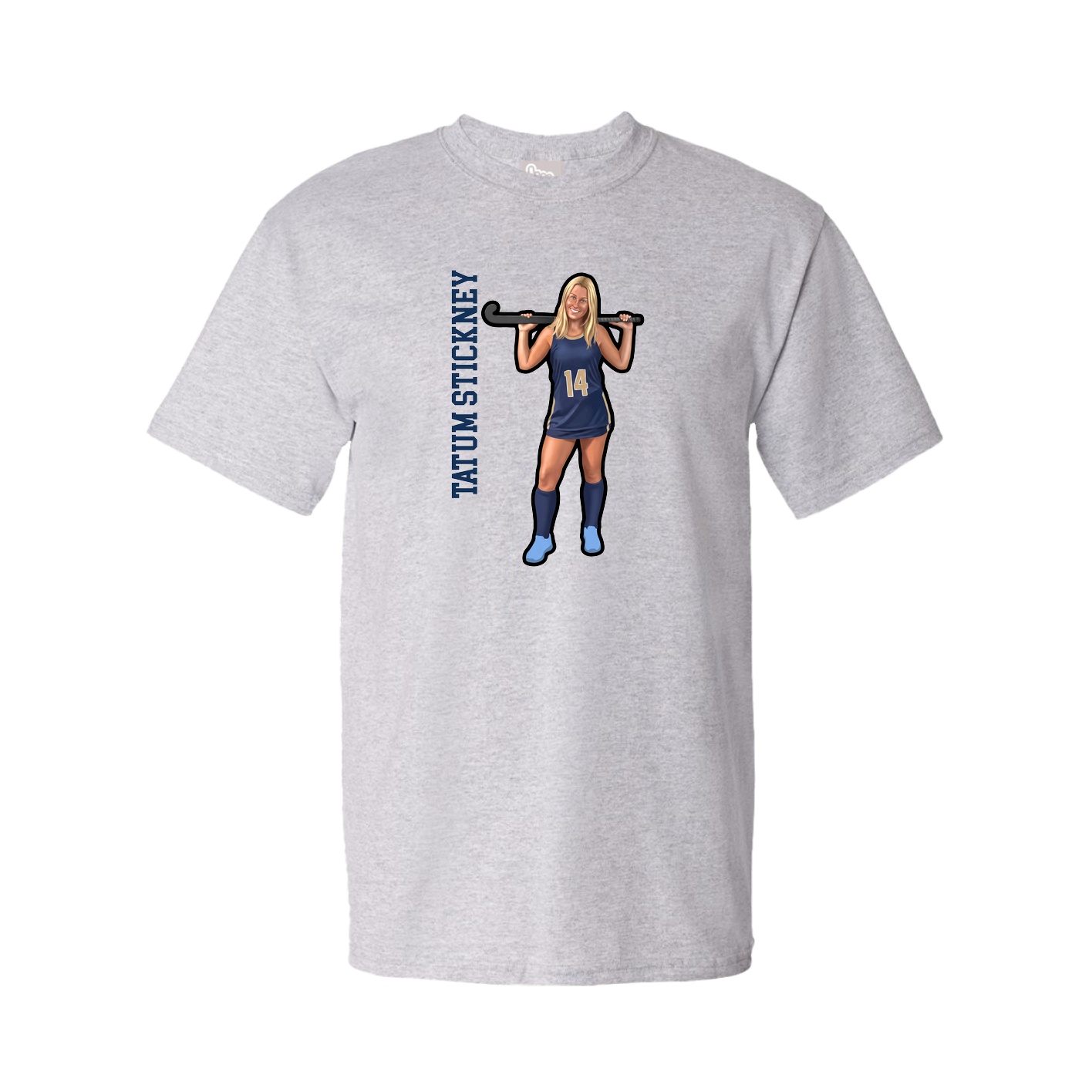 Tee — Name Vertical in Grey