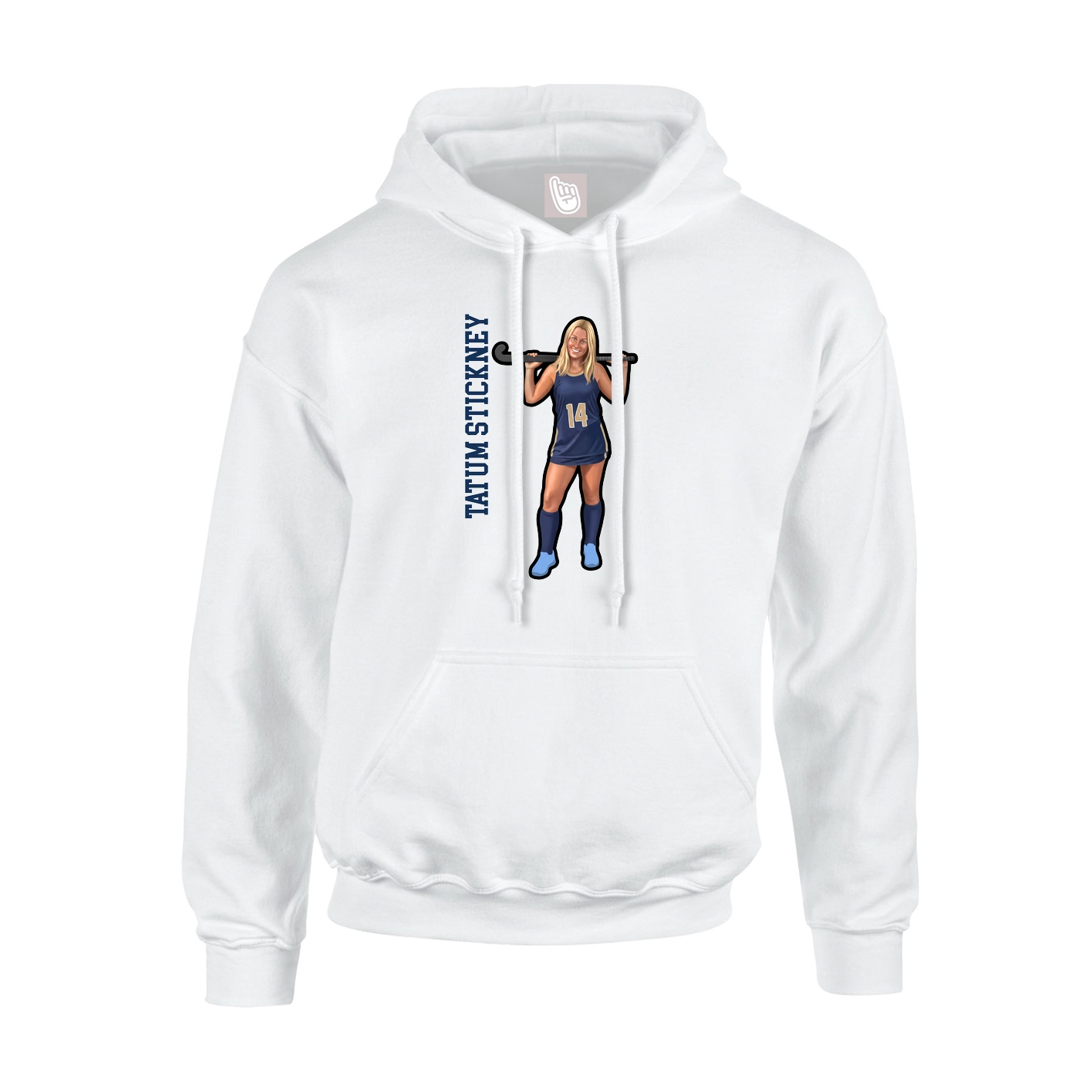 Youth Hoodie — Name Vertical in White
