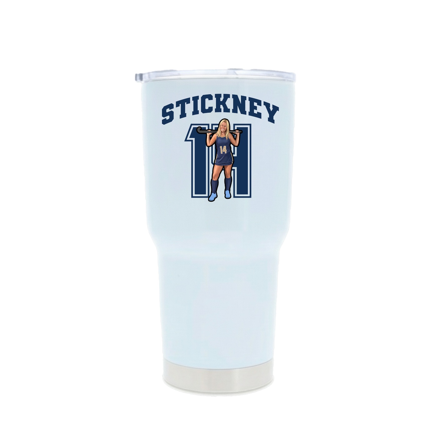 30oz Stainless Steel Tumbler — Number in White