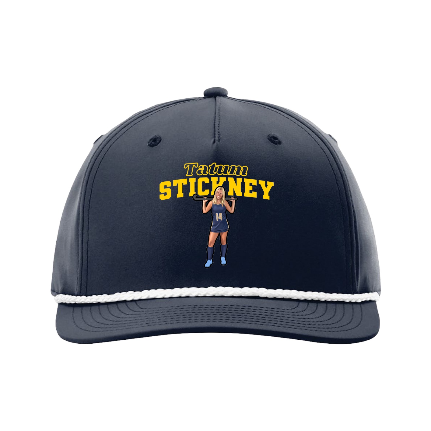 Five-Panel Classic Rope Cap — Name Arch in Navy