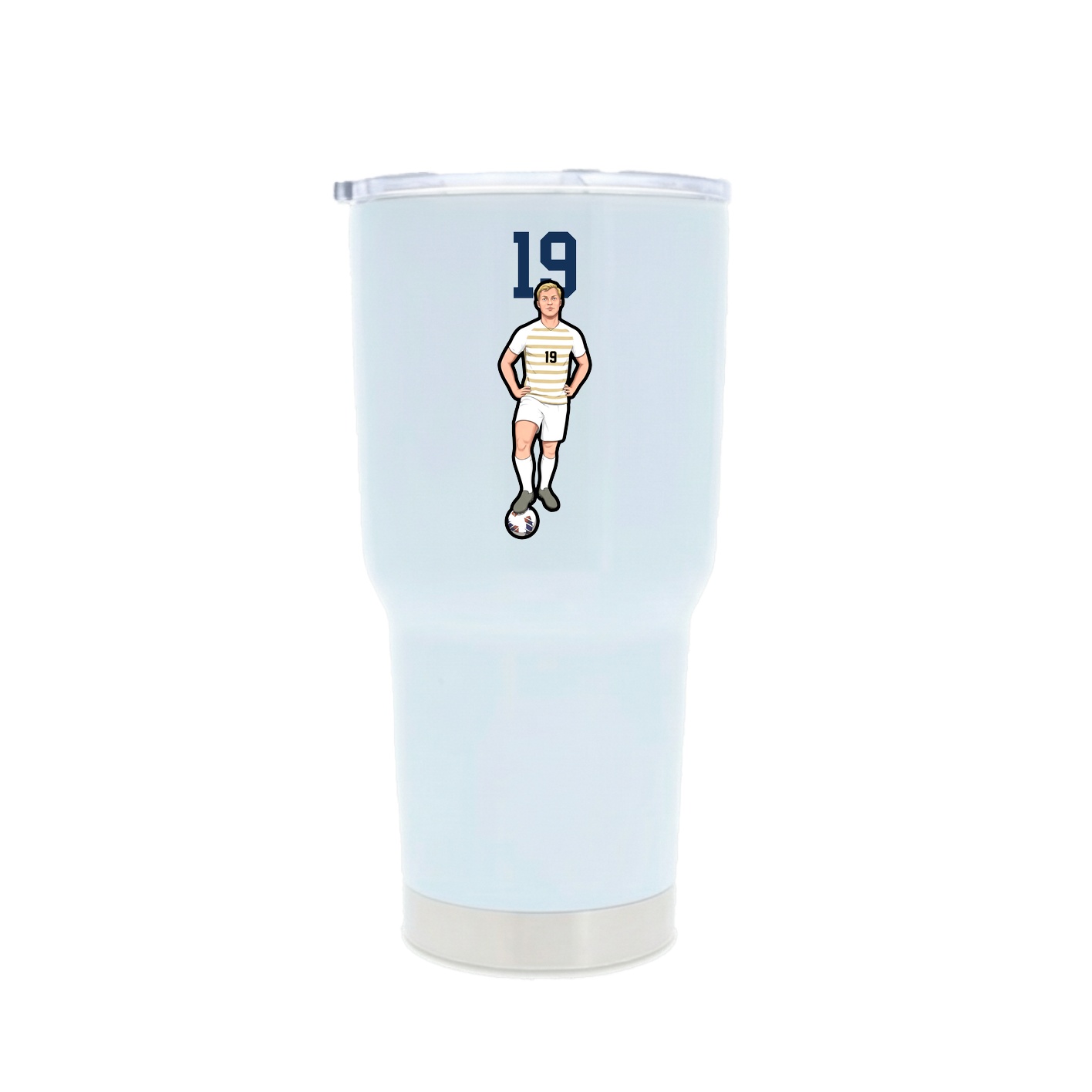 30oz Stainless Steel Tumbler — Number Top in White