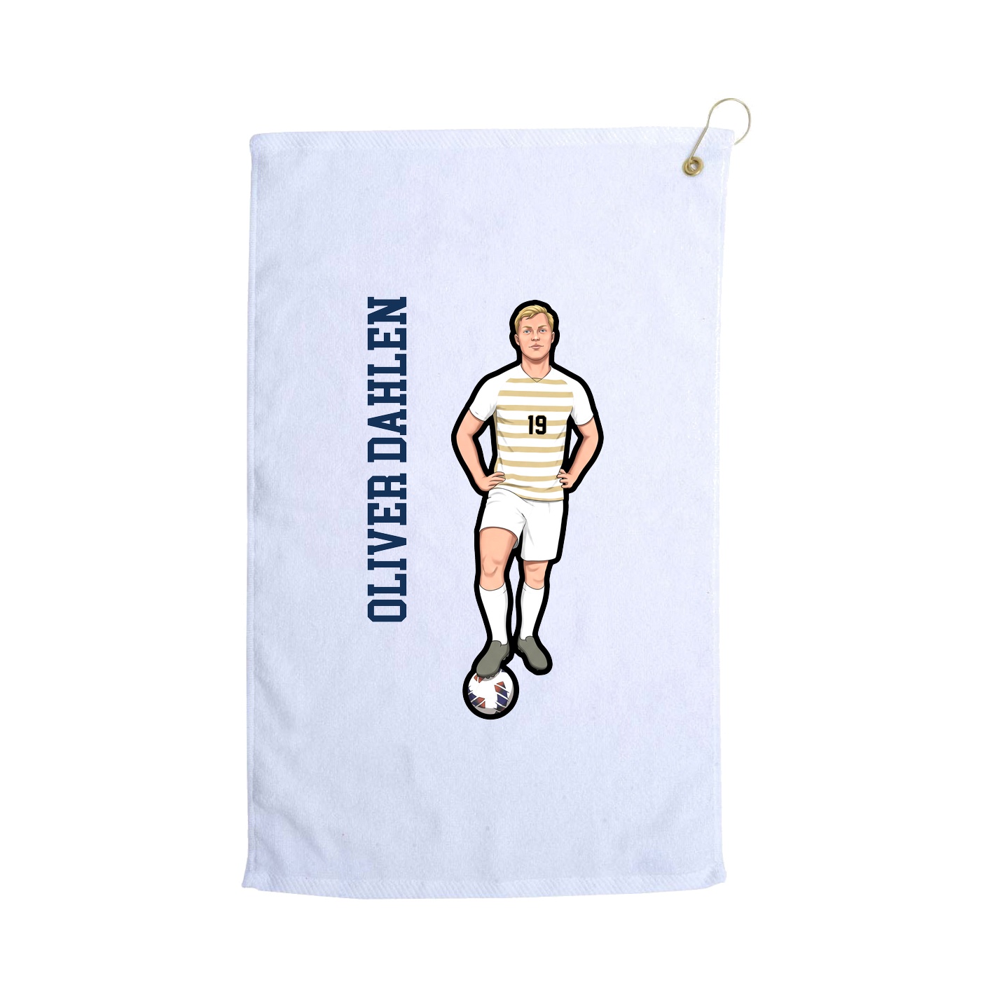 Golf Towel — Name Vertical in White