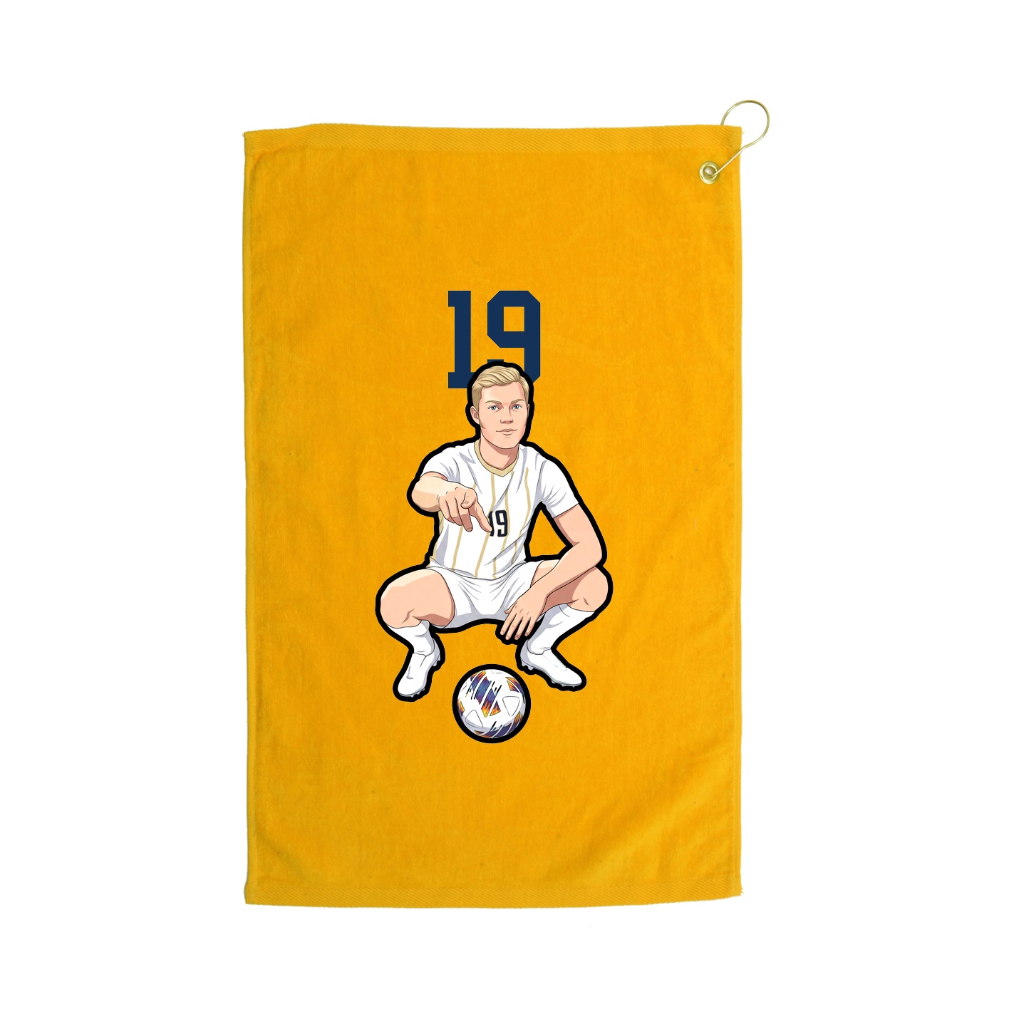 Golf Towel — Number Top in Gold