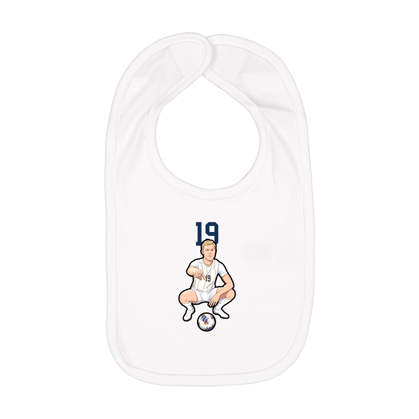 Infant Bib — Number Top in White