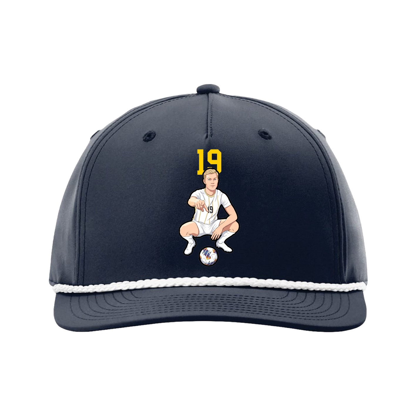 Five-Panel Classic Rope Cap — Number Top in Navy
