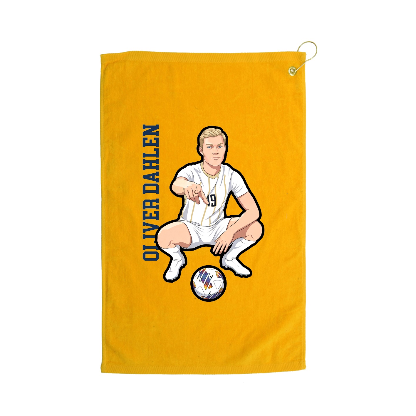 Golf Towel — Name Vertical in Gold