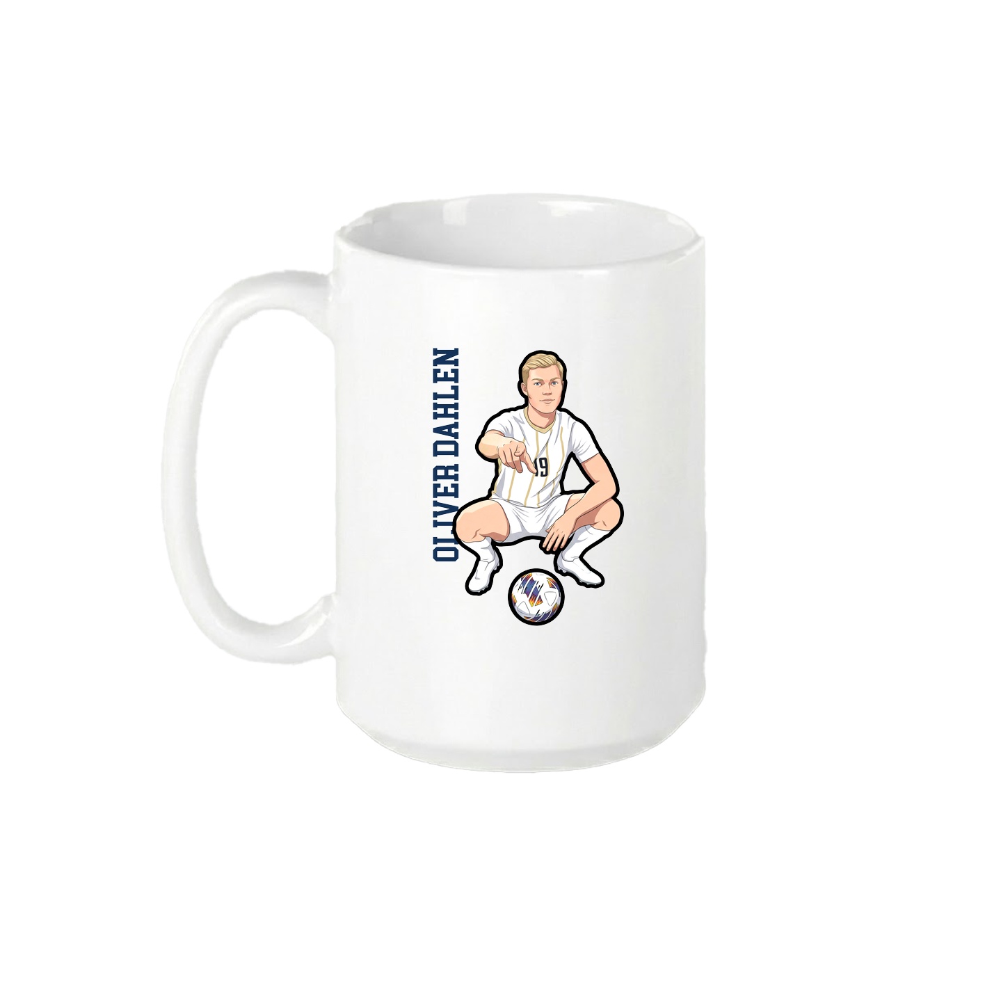 15oz Coffee Mug — Name Vertical in White