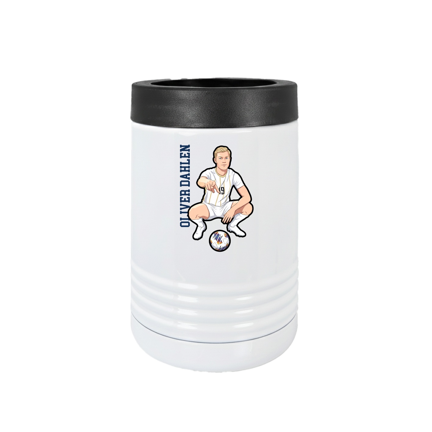 Beverage Holder — Name Vertical in White