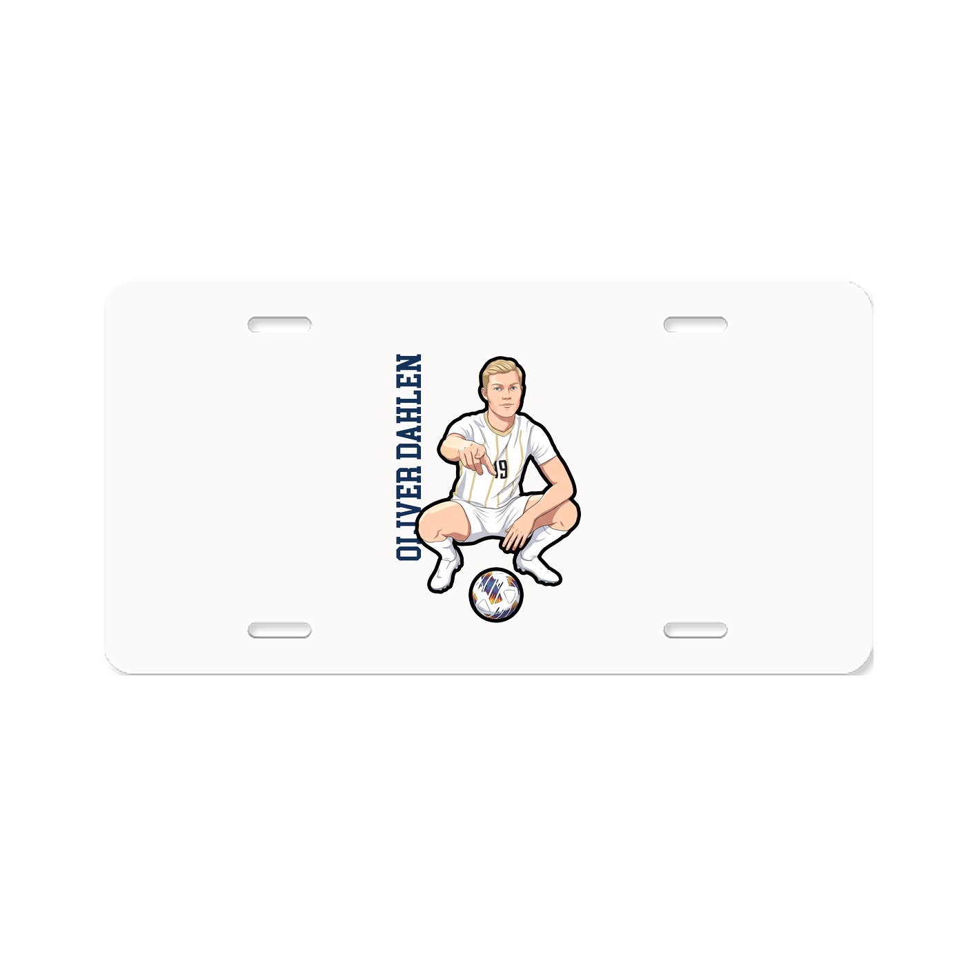 License Plate — Name Vertical in Classic