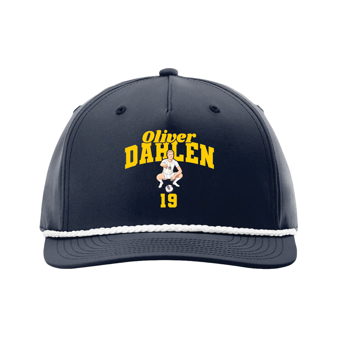 Five-Panel Classic Rope Cap — Signature Arch in Navy