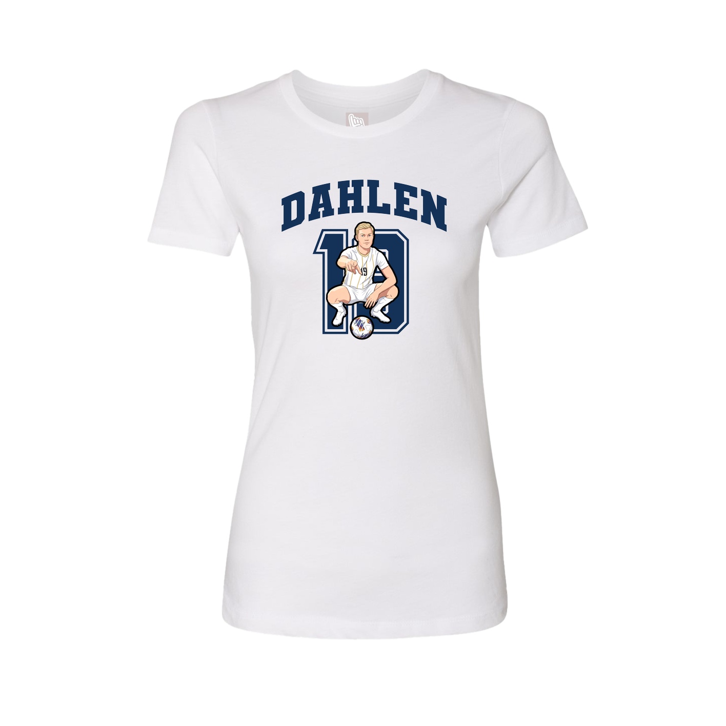 Fitted Women's Tee — Number in White