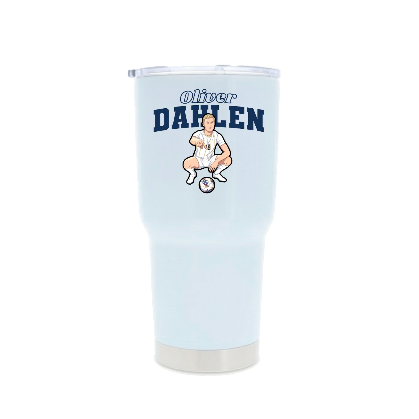 30oz Stainless Steel Tumbler — Name Arch in White