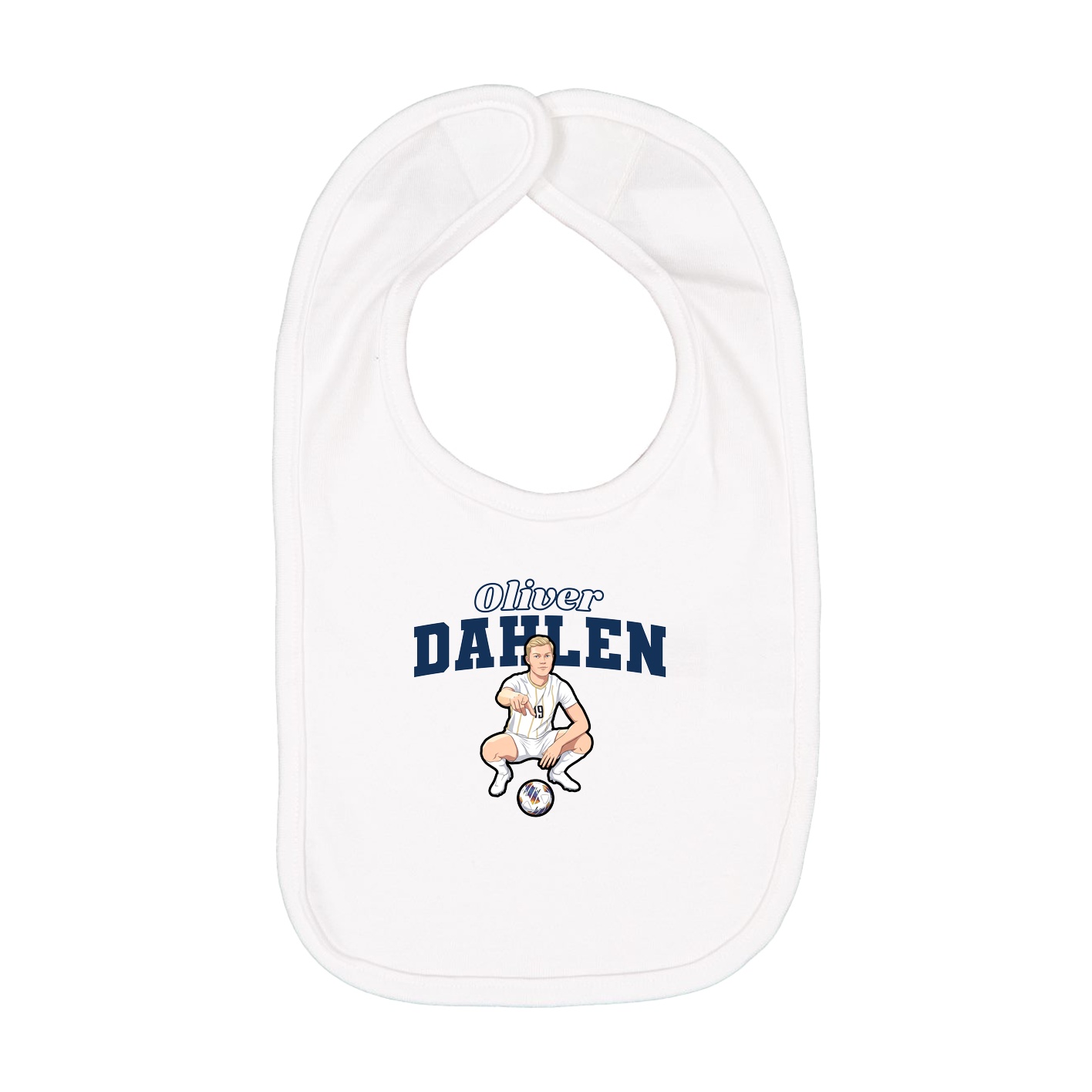 Infant Bib — Name Arch in White