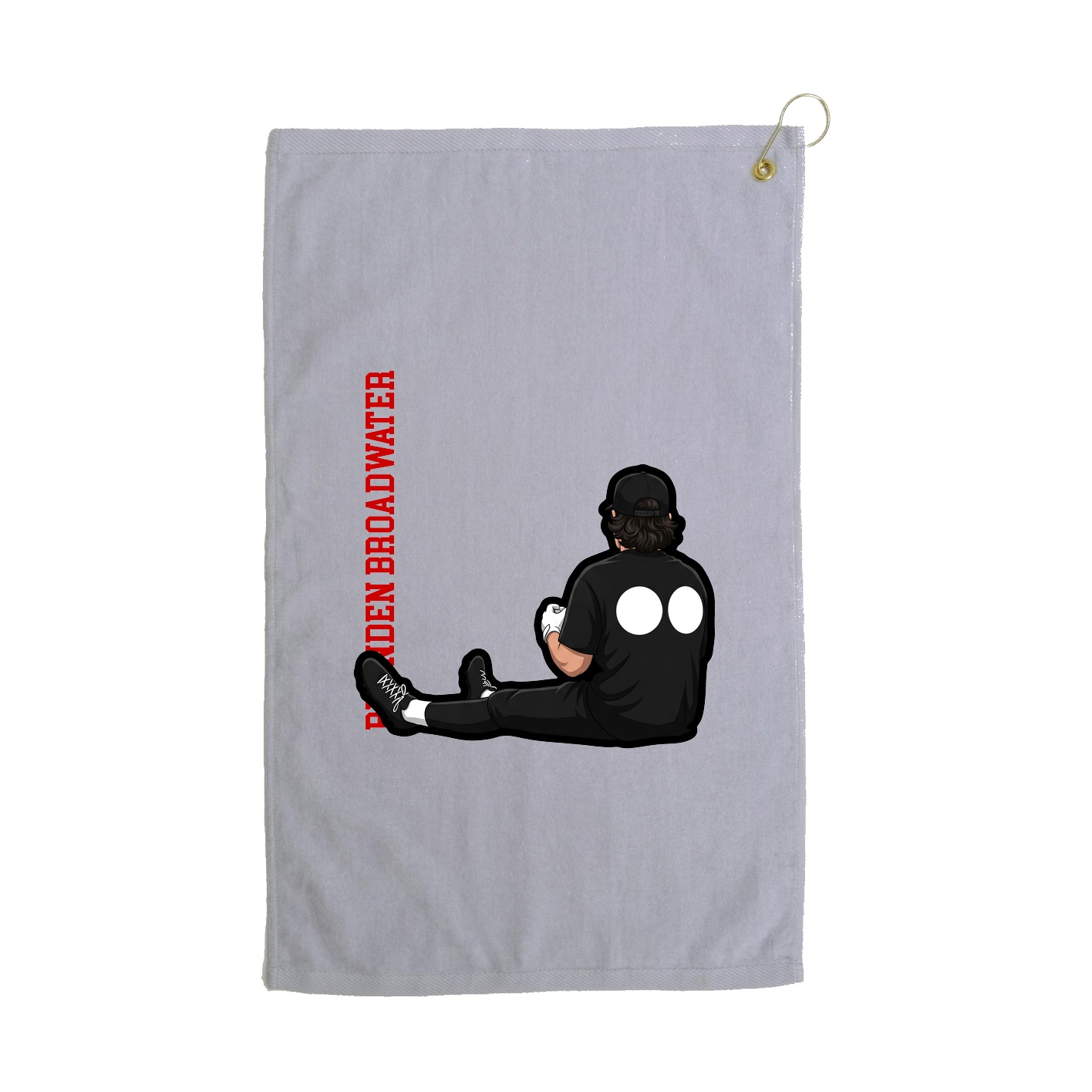 Golf Towel — Name Vertical in Grey
