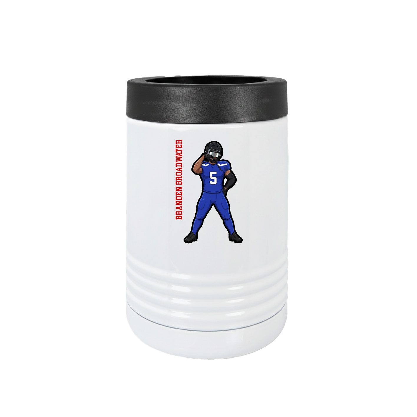 Beverage Holder — Name Vertical in White