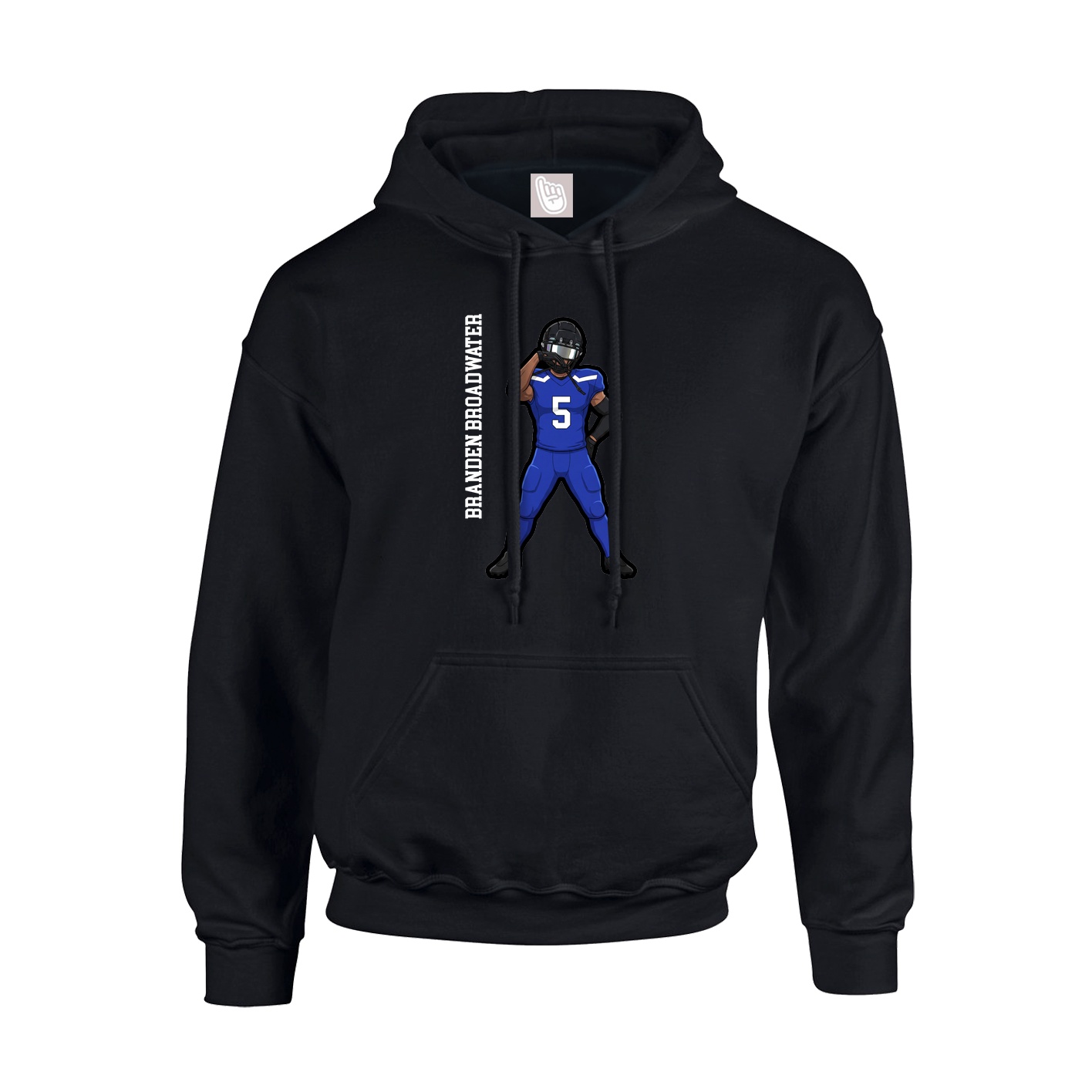 Youth Hoodie — Name Vertical in Black