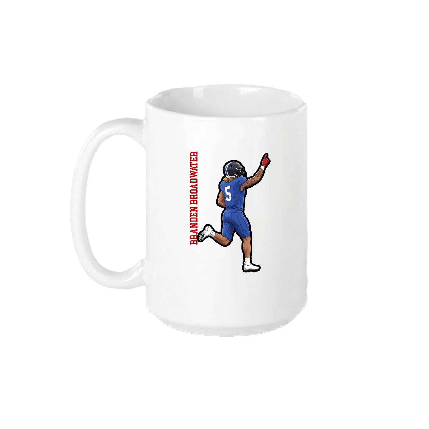 15oz Coffee Mug — Name Vertical in White