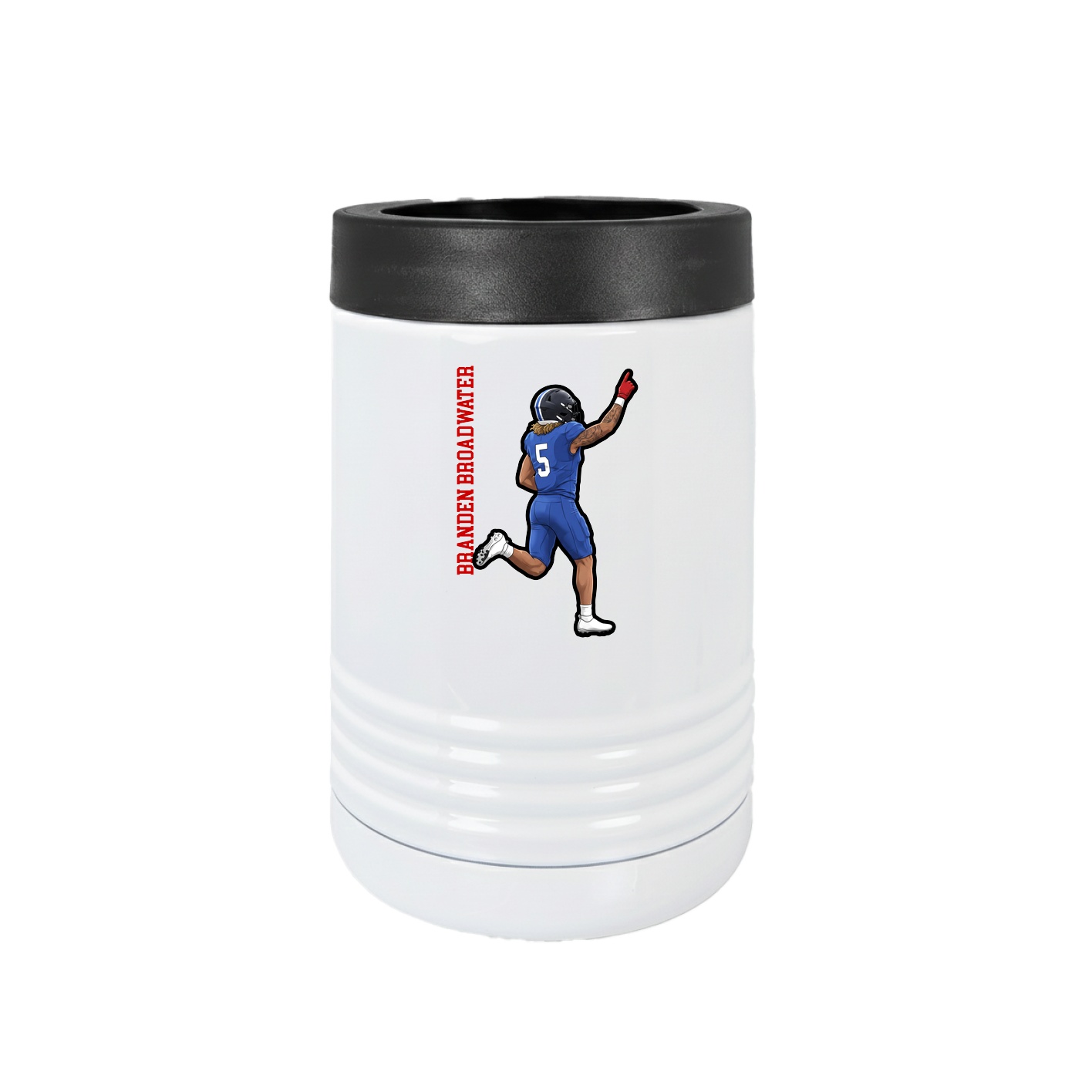 Beverage Holder — Name Vertical in White