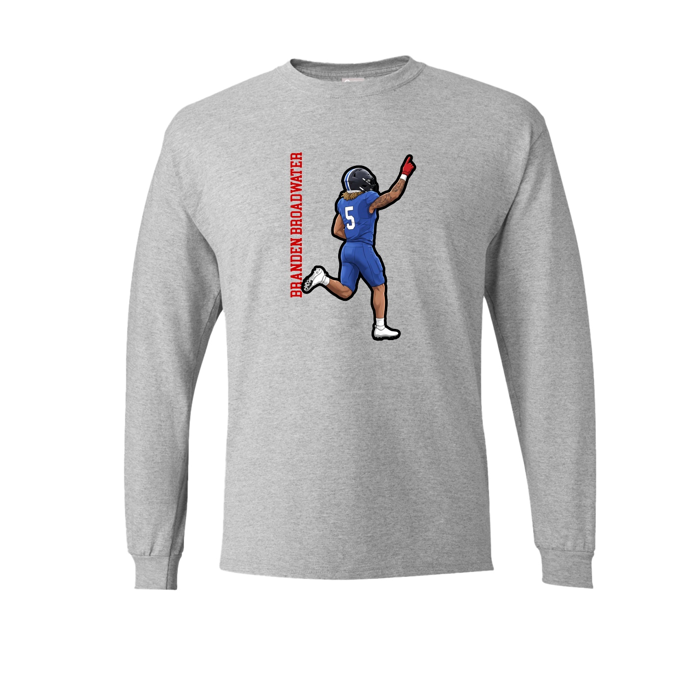 Long Sleeve Tee — Name Vertical in Grey