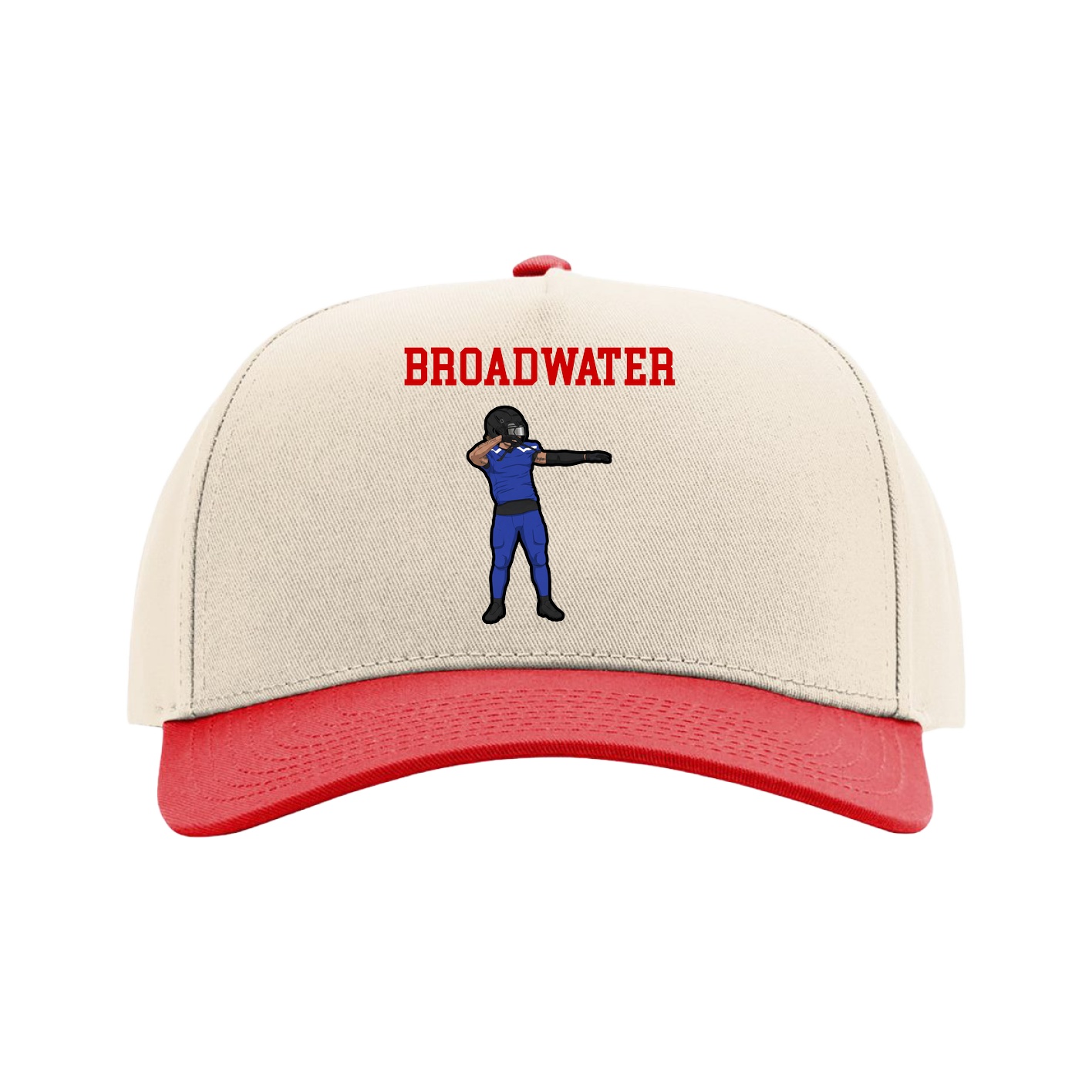 Full Fabric Five-Panel Champ Cap — Shirsey in Cream/Red
