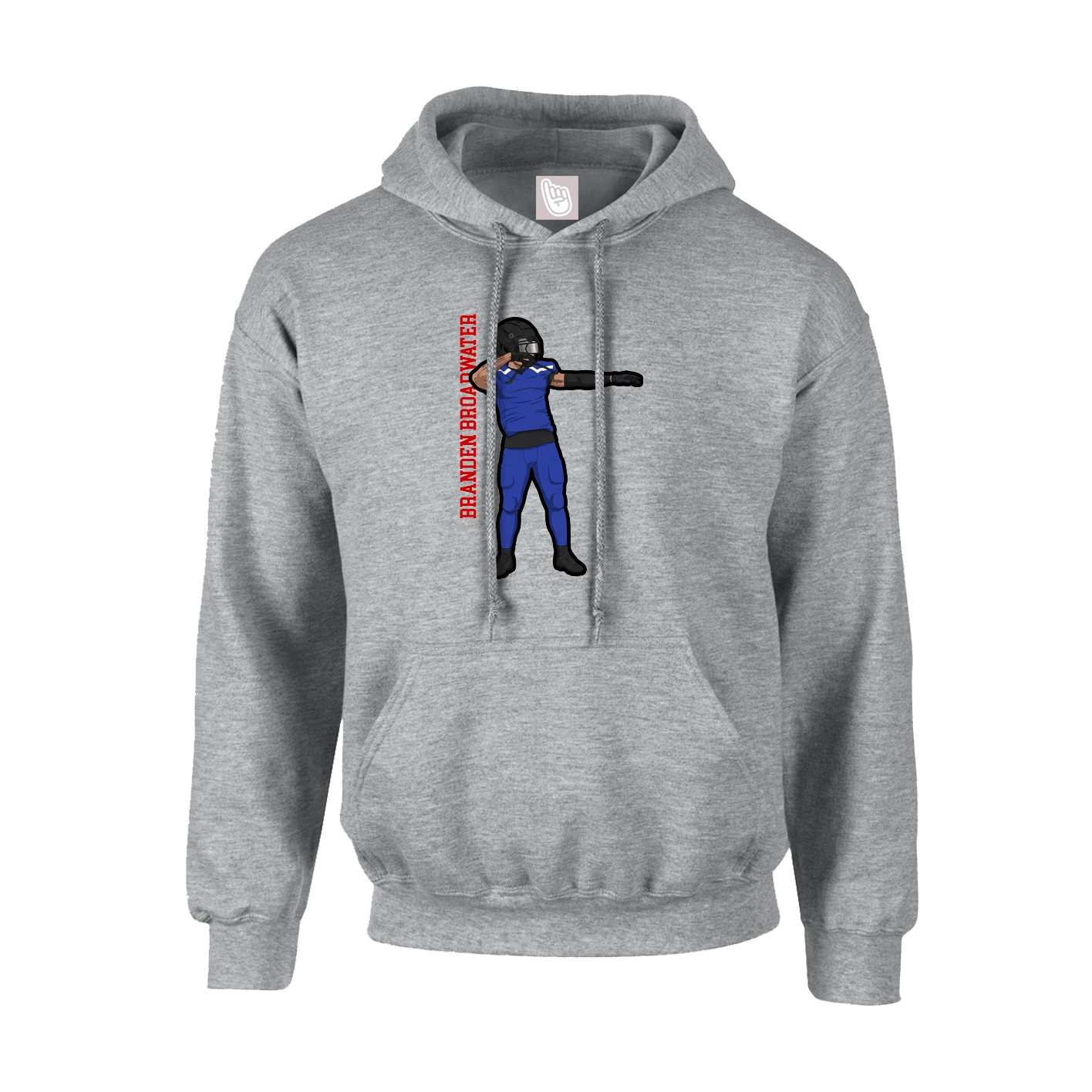 Youth Hoodie — Name Vertical in Grey