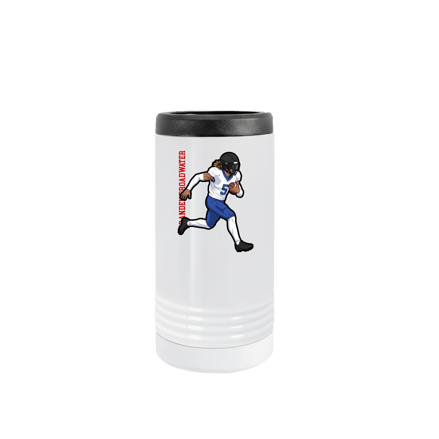Slim Beverage Holder — Name Vertical in White