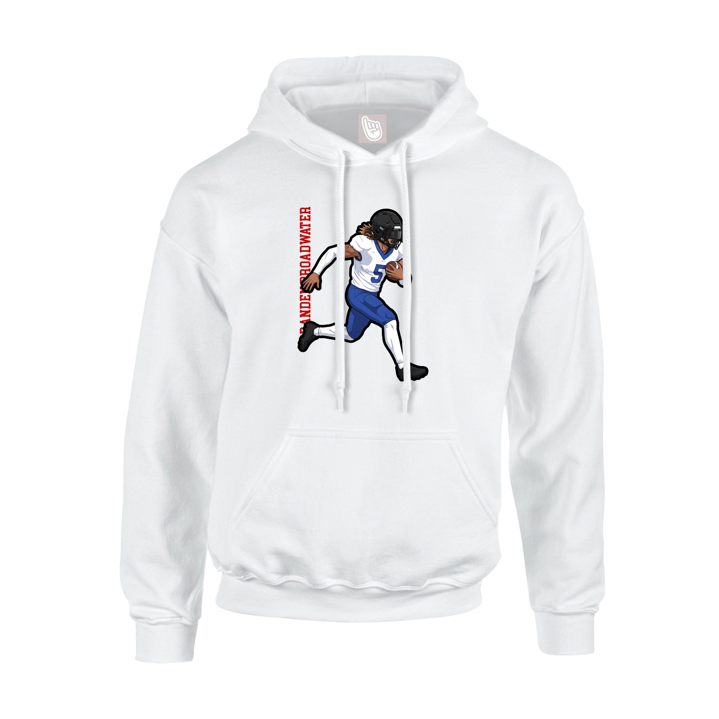 Youth Hoodie — Name Vertical in White